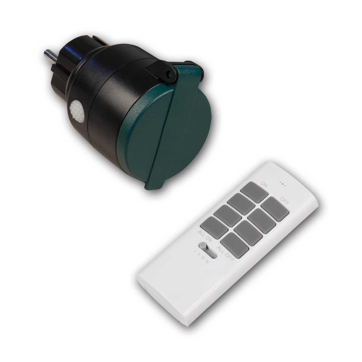 McPower Funksteckdose Funk-Steckdose-Set IP44 "COMFORT" 230V, 1 Stk+FB