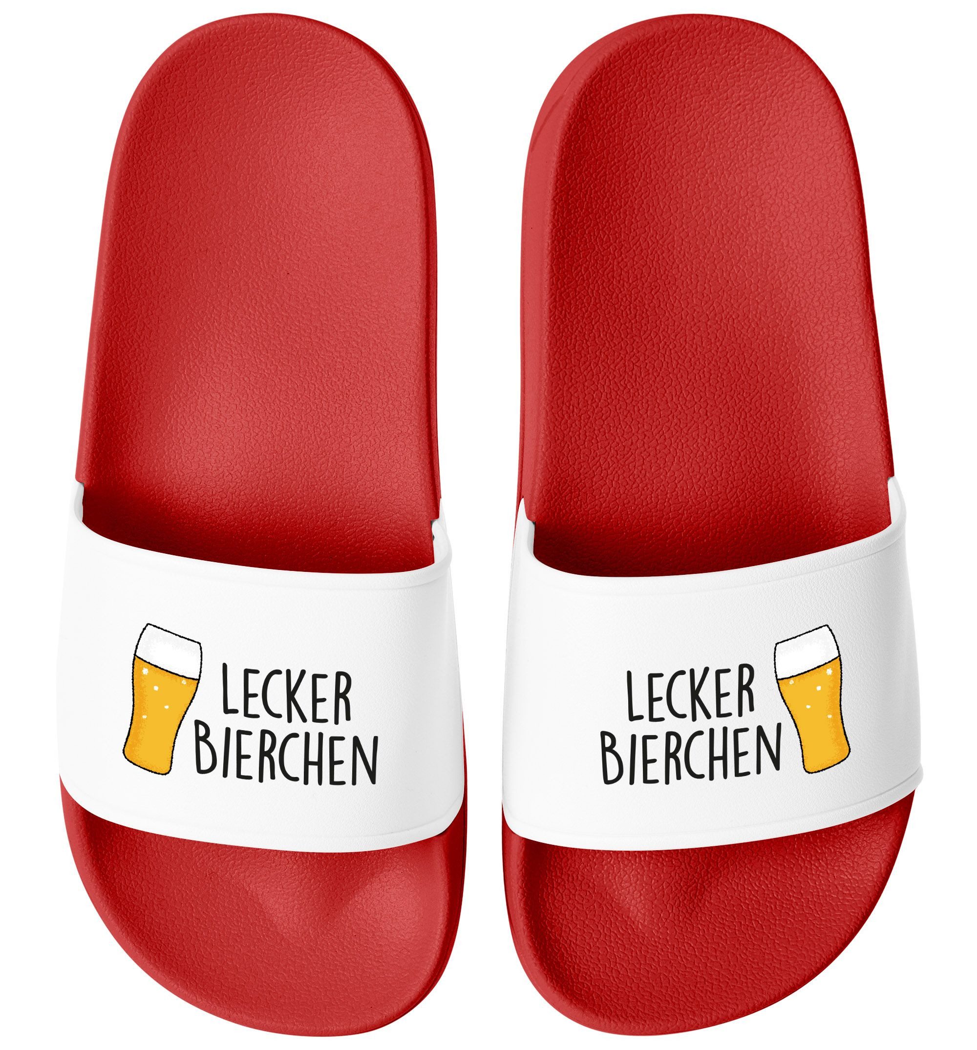 MoonWorks Badeschlappen Lustig Spruch Lecker Bierchen günstig online kaufen