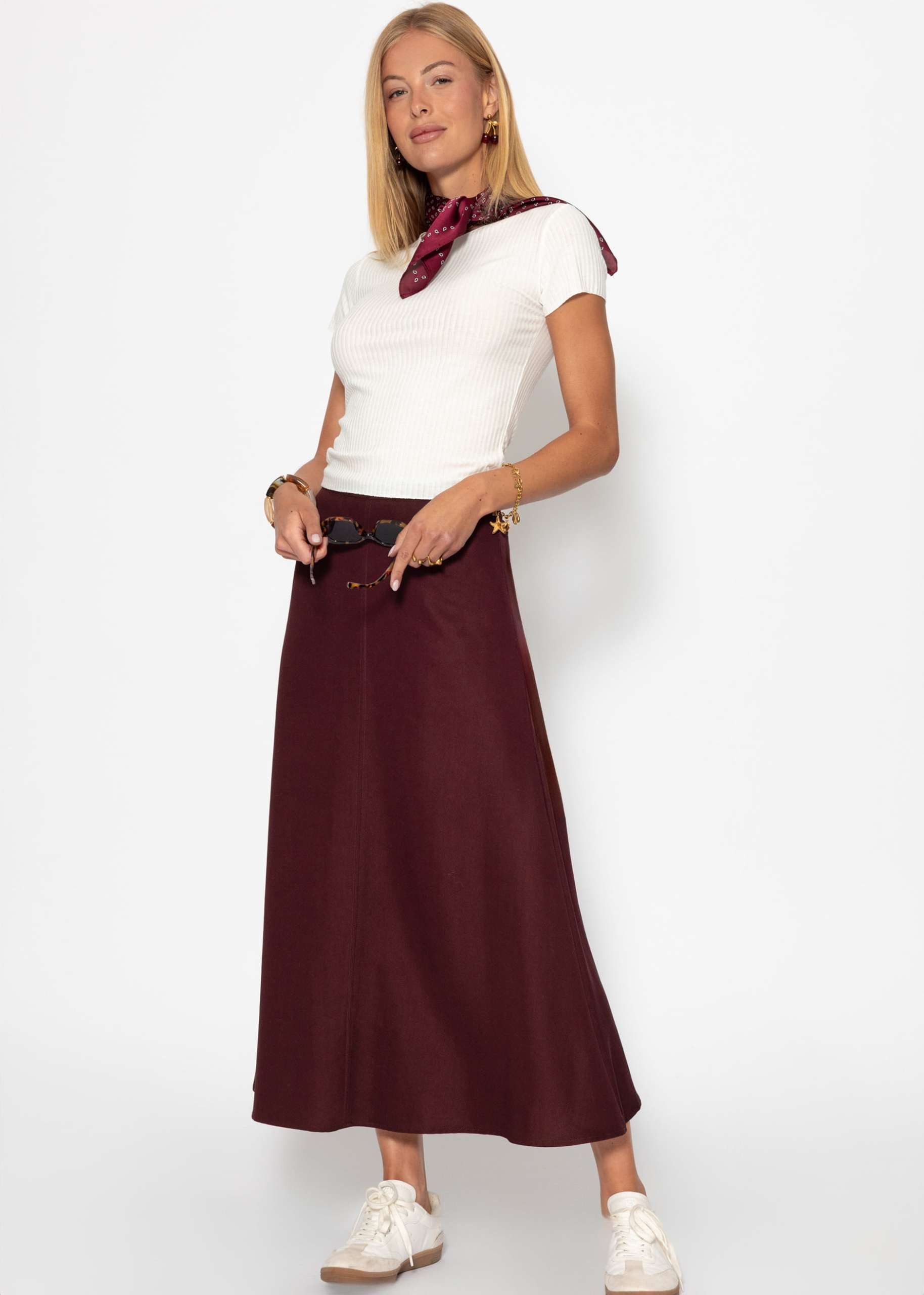 SASSYCLASSY A-Linien-Rock Maxirock mit Print Damen günstig online kaufen