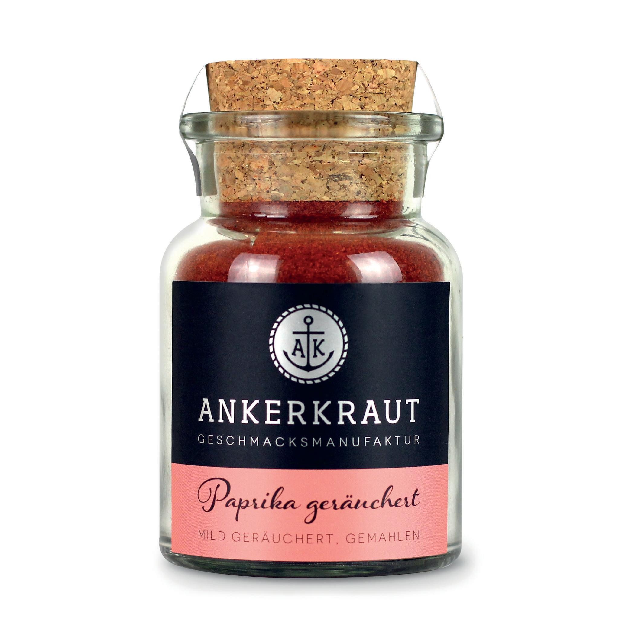 Ankerkraut Gewürz Paprika geräuchert, Paprika geräuchert, 80g im Korkenglas