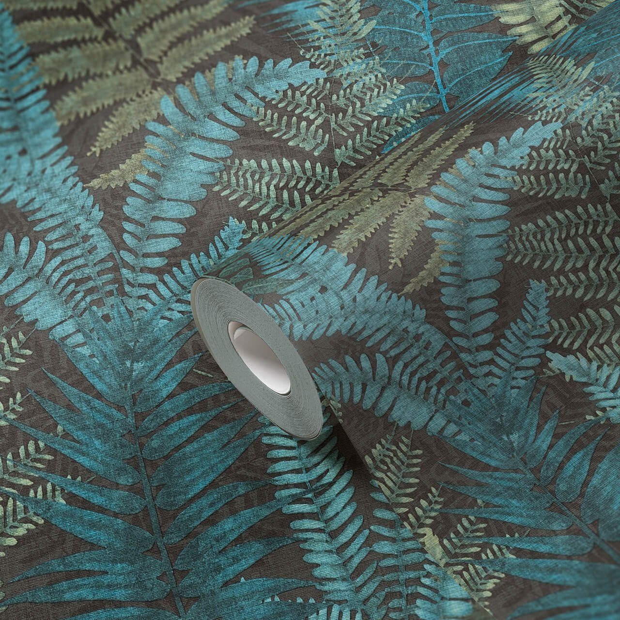 Tapete KUNSTLOFT in lichtbeständige Design blau natur, matt, Fame 0.53x10.05 m, Foliage Vliestapete
