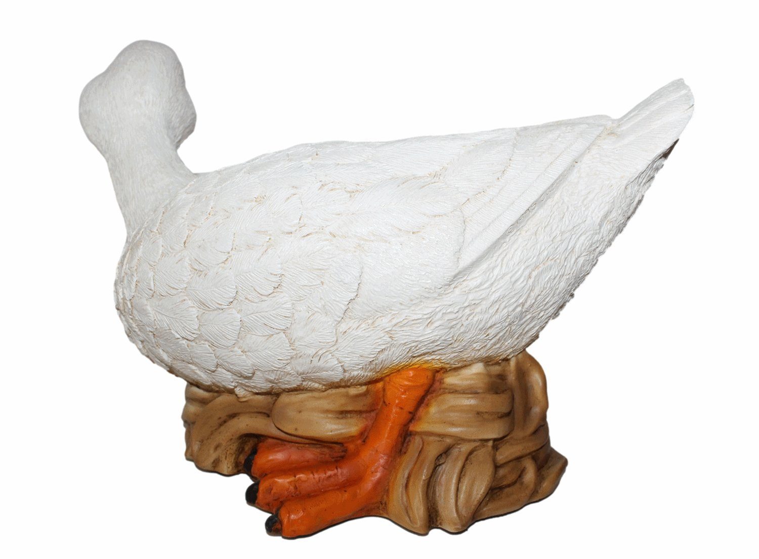 B Castagna Tierfigur Tierfigur Gans Vogel Gänsefigur Resin weiße Castagna sitzend Deko Figur aus cm Kollektion 33,5