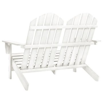 furnicato Gartenstuhl 2-Sitzer Adirondack-Gartenbank Massivholz Tanne Weiß