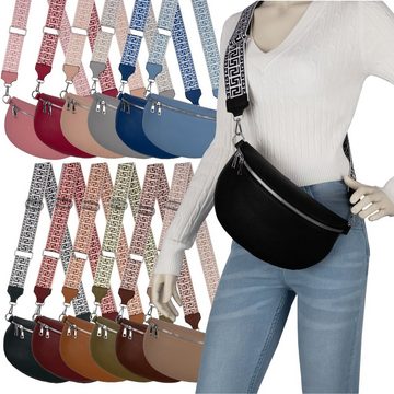 EAAKIE Gürteltasche Bauchtasche Umhängetasche Crossbody-Bag Hüfttasche Kunstleder Italy-De, als Schultertasche, CrossOver, Umhängetasche tragbar