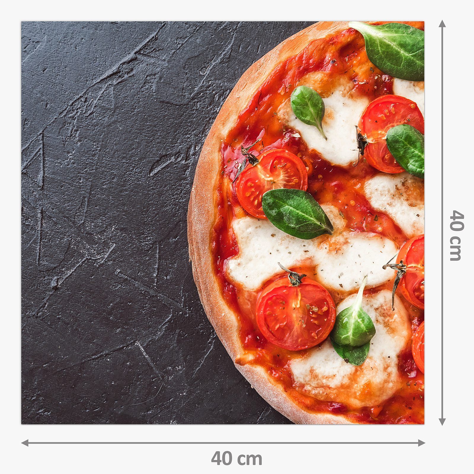 Küchenrückwand Spritzschutz Pizzadreiecke Glas mit Motiv Küchenrückwand Primedeco