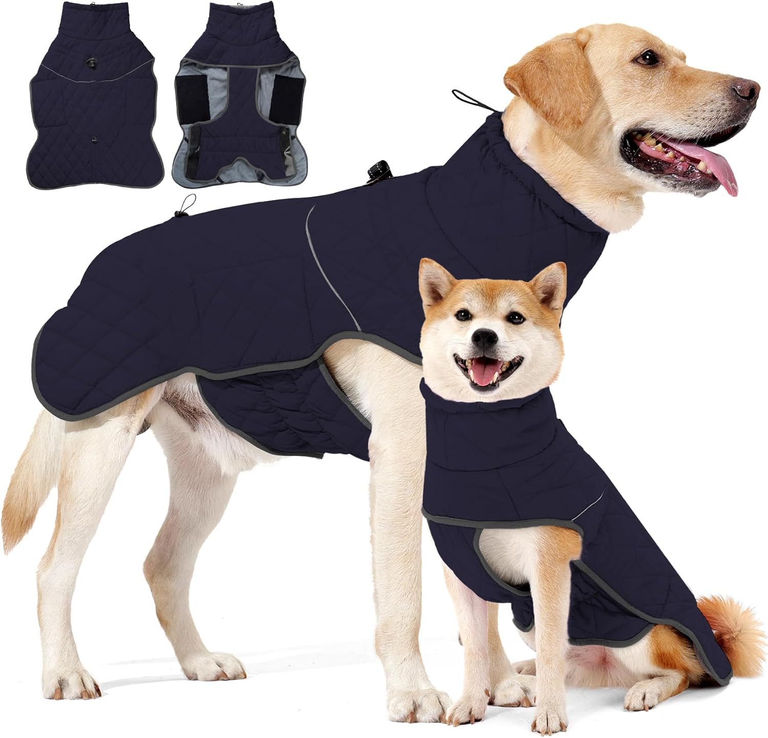 Hundemantel Wintermantel für Hunde mit D-Ring, wasserdicht, reflektierend,wärmend