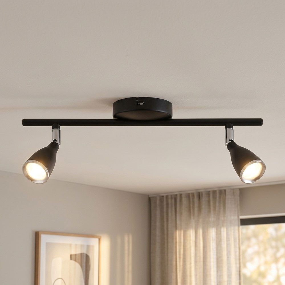 V-TAC LED Deckenleuchte, LED-Leuchtmittel fest verbaut, Neutralweiß, LED Wandstrahler Metallgehäuse schwarz 9W 4000K 2-flammig  ␣