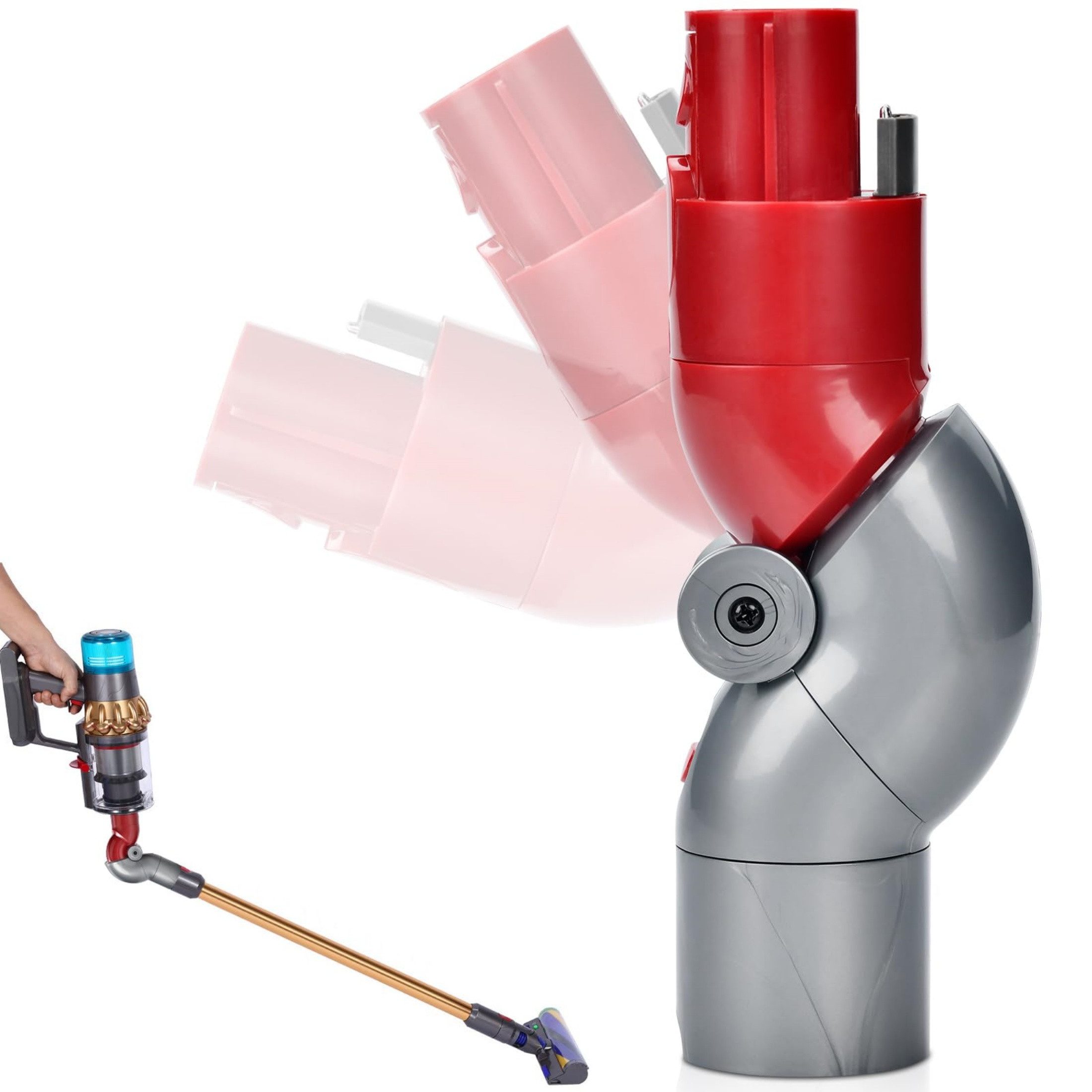 Blossom Staubsaugerrohr-Adapter Flex-Adapter Gelenk passend für Dyson V7 V8 V10 V11 V15 Staubsauger, Zubehör für V7, V8, V10, V11, V15, 90° Flex Gelenk für Akku-Staubsauger Handstaubsauger Stielstaubsauger