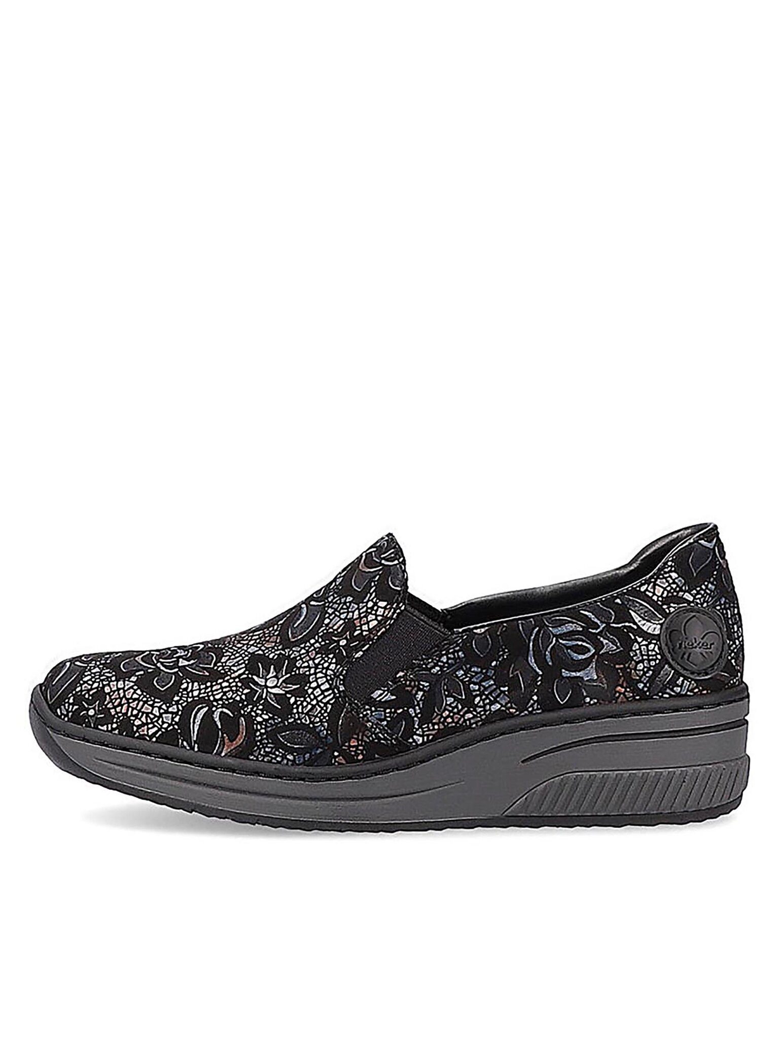 Rieker Femme Damen Halbschuhe Schwarz Mocassin - Chaussures Confortables Cuir Synthétique