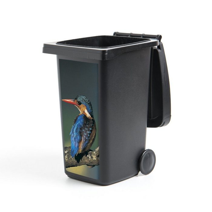 MuchoWow Wandsticker Eisvogel - Tier - Farbenfroh (1 St) Mülleimer-aufkleber Mülltonne Sticker Container Abfalbehälter
