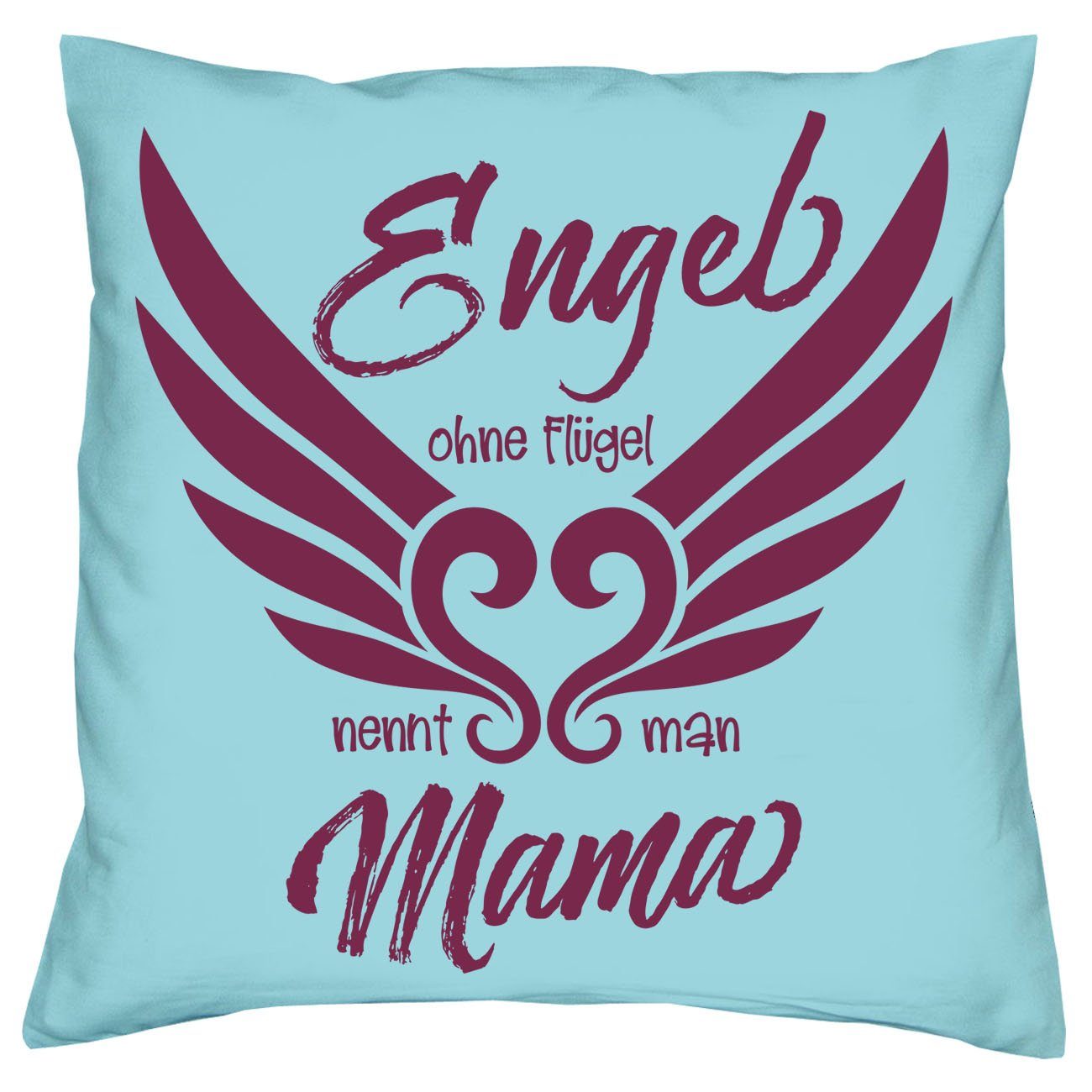 Mama hellblau nennt Sprüche Sleep, man Flügel Engel ohne Kissen Geschenkidee & Soreso® Socken Weihnachtsgeschenk Dekokissen