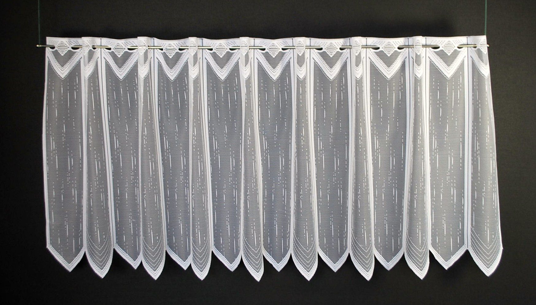 Gardinen Kranzusch Scheibengardine längs gestrichelt, Stangendurchzug, tran günstig online kaufen