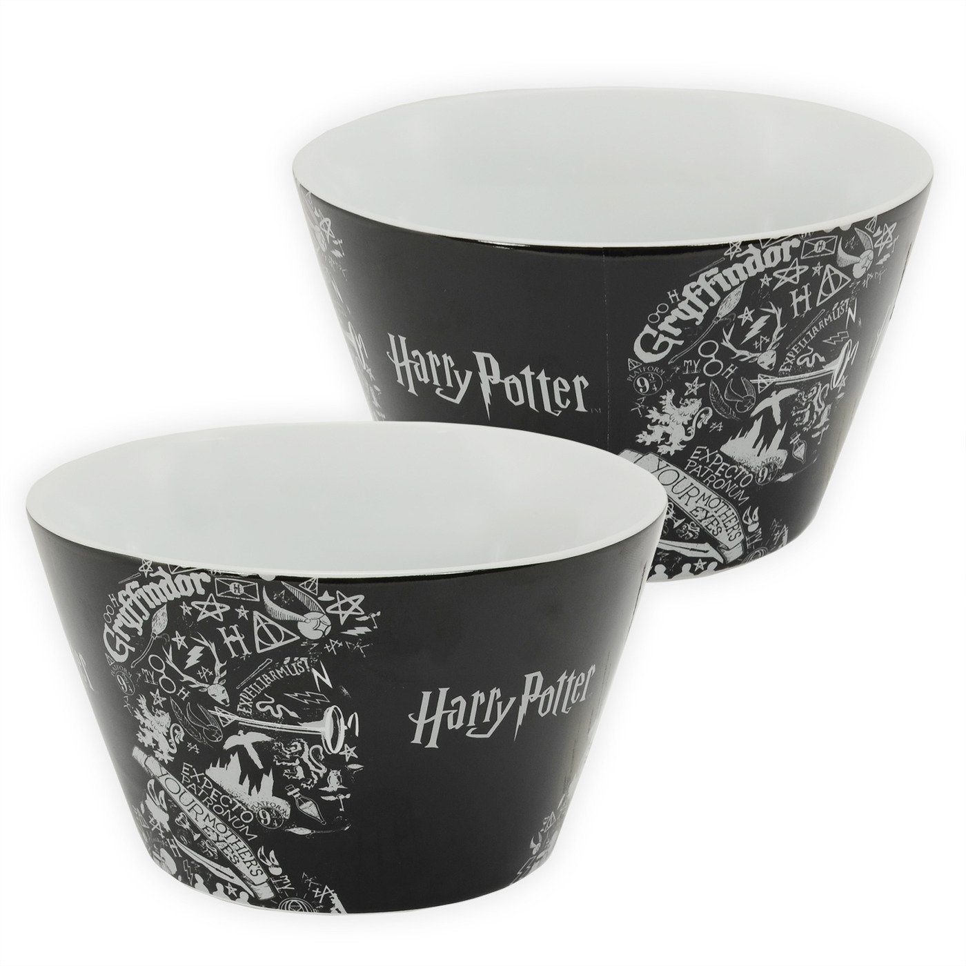 United Labels® Müslischale Harry Potter Müslischale - Silhouette Schüssel aus Porzellan 500 ml, Porzellan | Müslischalen