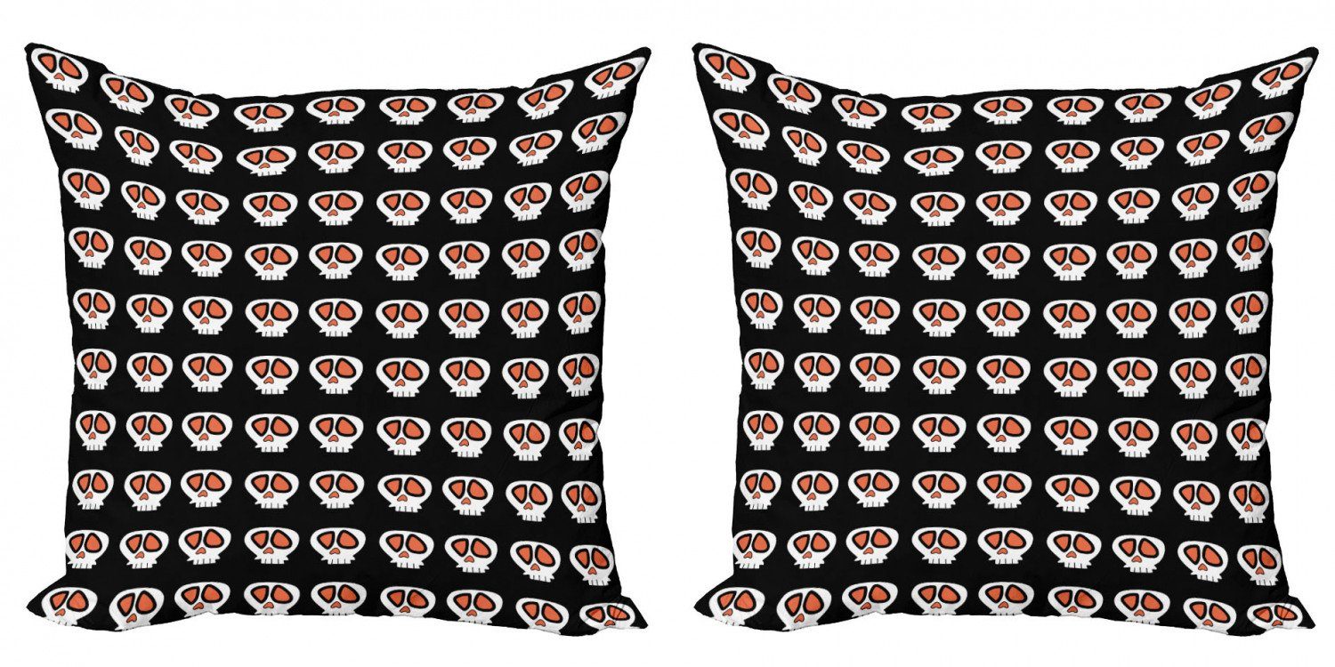 Kissenbezüge Modern Accent Doppelseitiger Digitaldruck, Abakuhaus (2 Stück), gotisch Halloween-Karikatur-Schädel