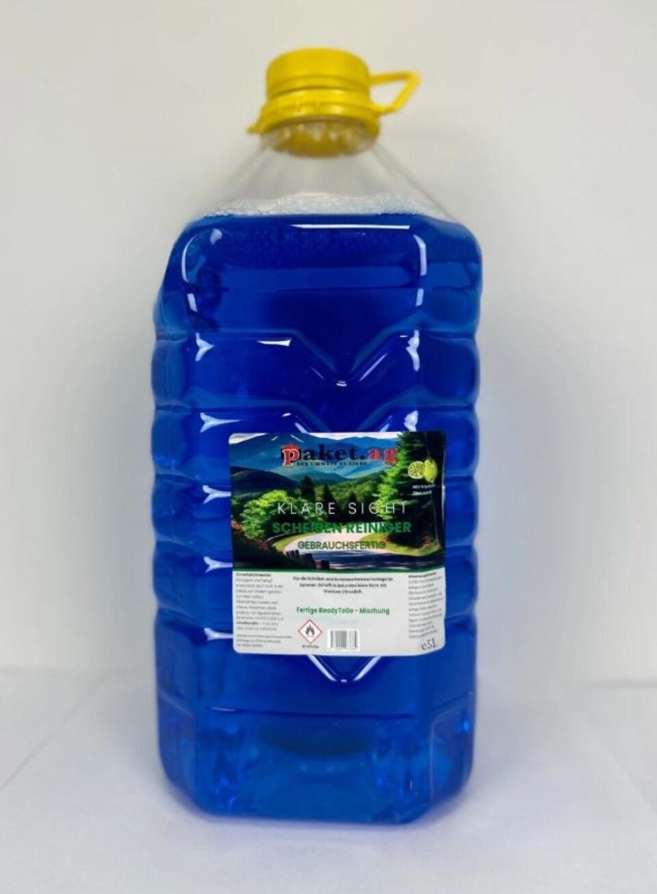 Paket.ag Scheibenfrostschutz Auto Scheibenreiniger 5L gebrauchsfertig bis -5°C– Citrusduft, 10 St.