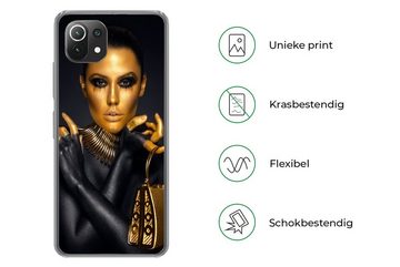 MuchoWow Handyhülle Make-up - Tasche - Gold - Luxus - Frau, Phone Case, Handyhülle Xiaomi Mi 11 Lite, Silikon, Schutzhülle