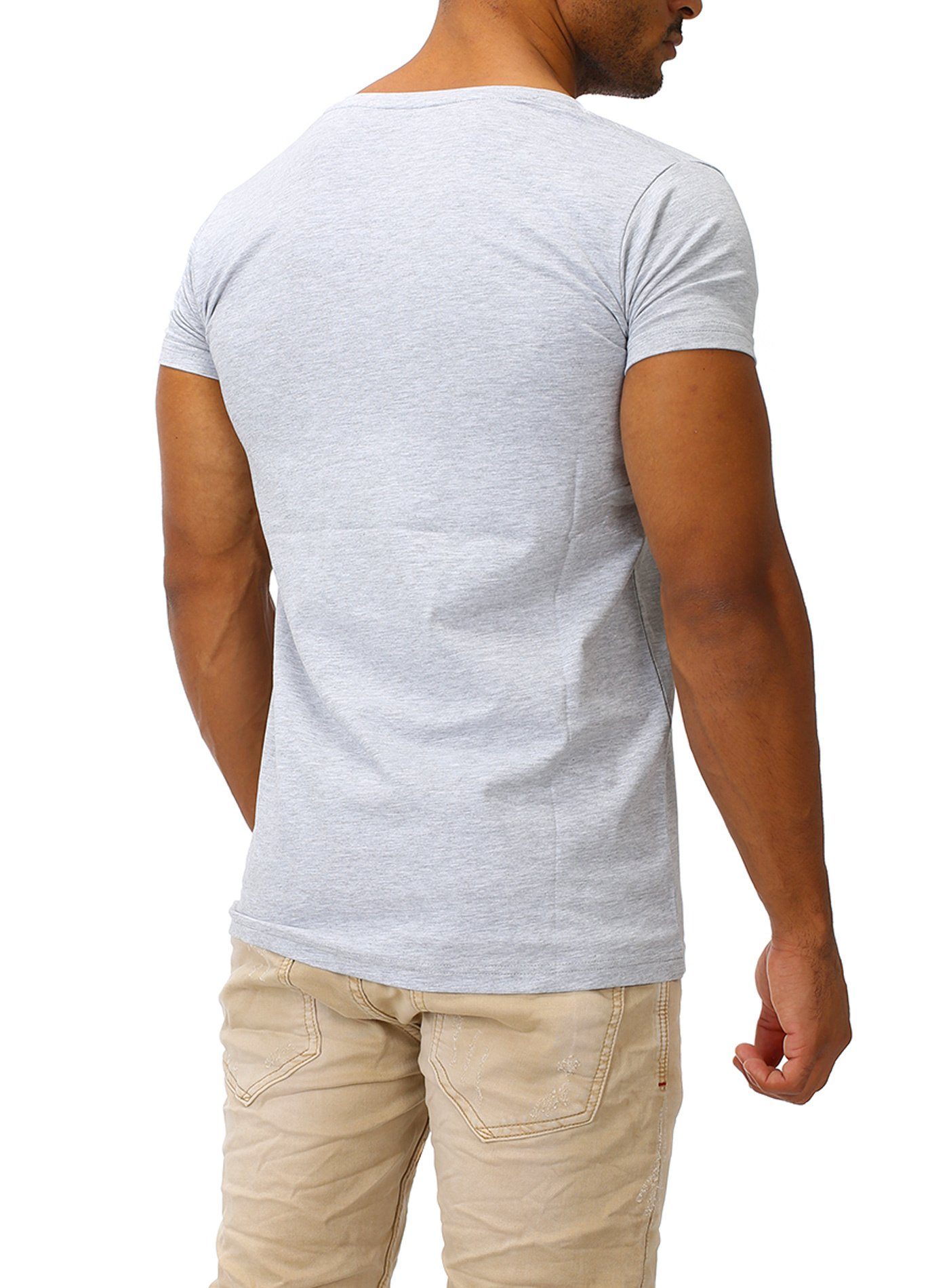 Herren Shirts Joe Franks T-Shirt mit tiefem V-Ausschnitt