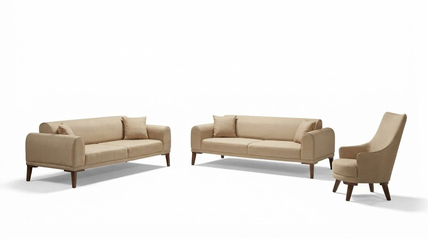 Xlmoebel Polstergarnitur Moderne Sofagarnitur 331 - Sitz Sofa Couch Möbel Polsterung, (Polstergarnitur, 3-tlg., 3-teilig), Made in Europa