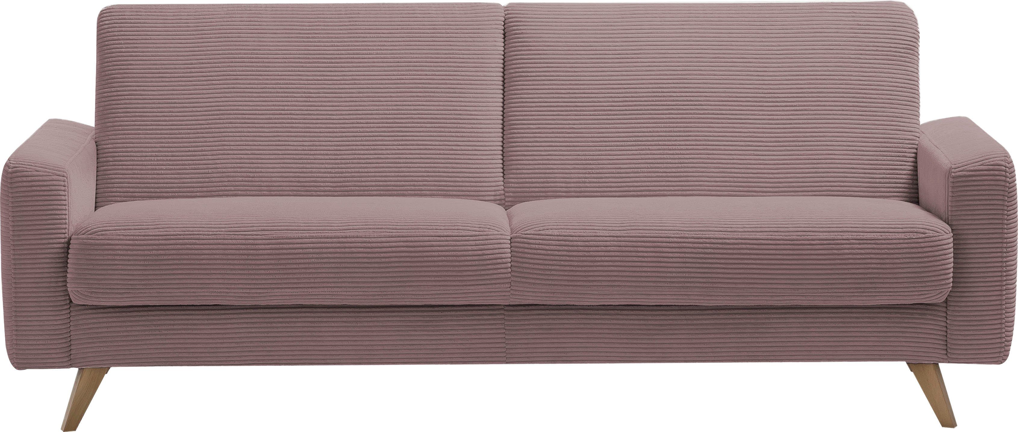 exxpo - sofa fashion 3-Sitzer Samso, Inklusive Bettfunktion und Bettkasten old rose