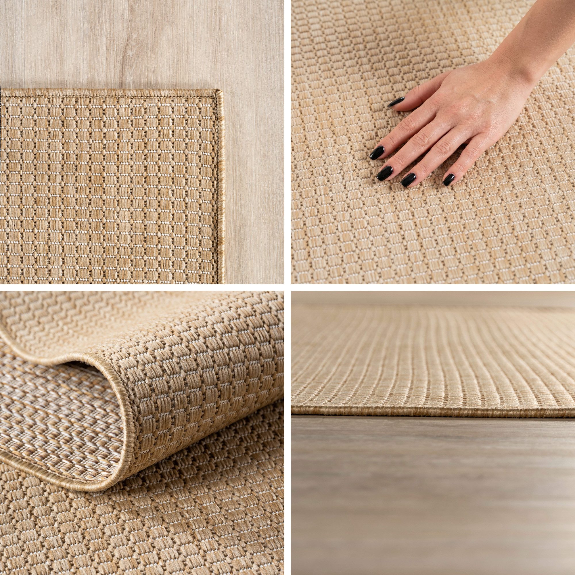 SIMPEX24 Outdoorteppich Einfarbig, Läufer, Höhe: 3 mm, Teppich Wetterfest Waschbar Balkon, Garten, Terrasse und Küchenteppich