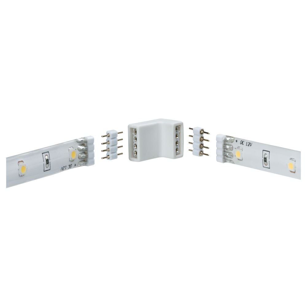 LED Kunststoff, 4er 1-flammig, YourLED Schwarz, Streifen Eck-Verbinder Weiß, Stripe Pack LED Paulmann