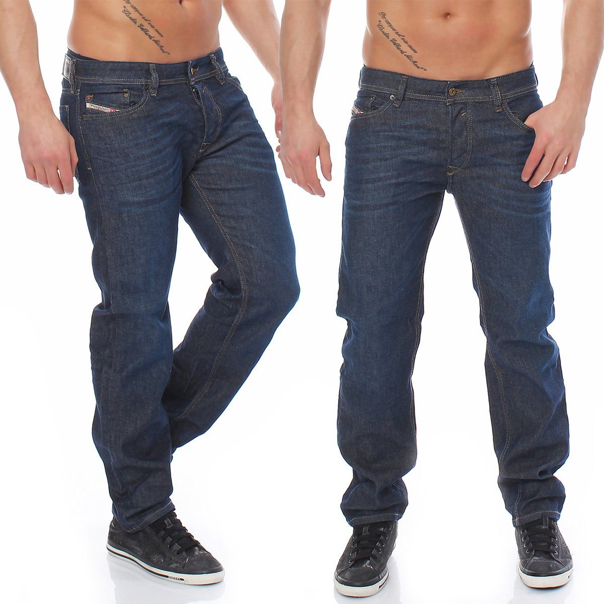 Diesel WAYKEE Diesel Dezenter Pocket 5 5-Pocket-Jeans Jeans Used-Look, Herren 3D Style, Länge: 32 inch 0837N