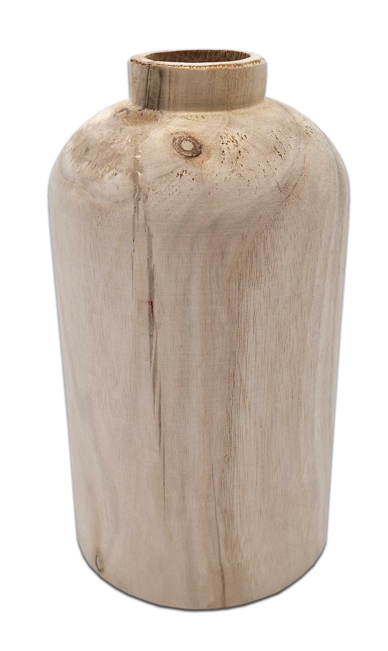 Flasche (Packung, 1 1 Holz cm Blumen Deko Dekovase St., naturbelassen Design - 21 Holzvase natur Vase Spetebo Vase),