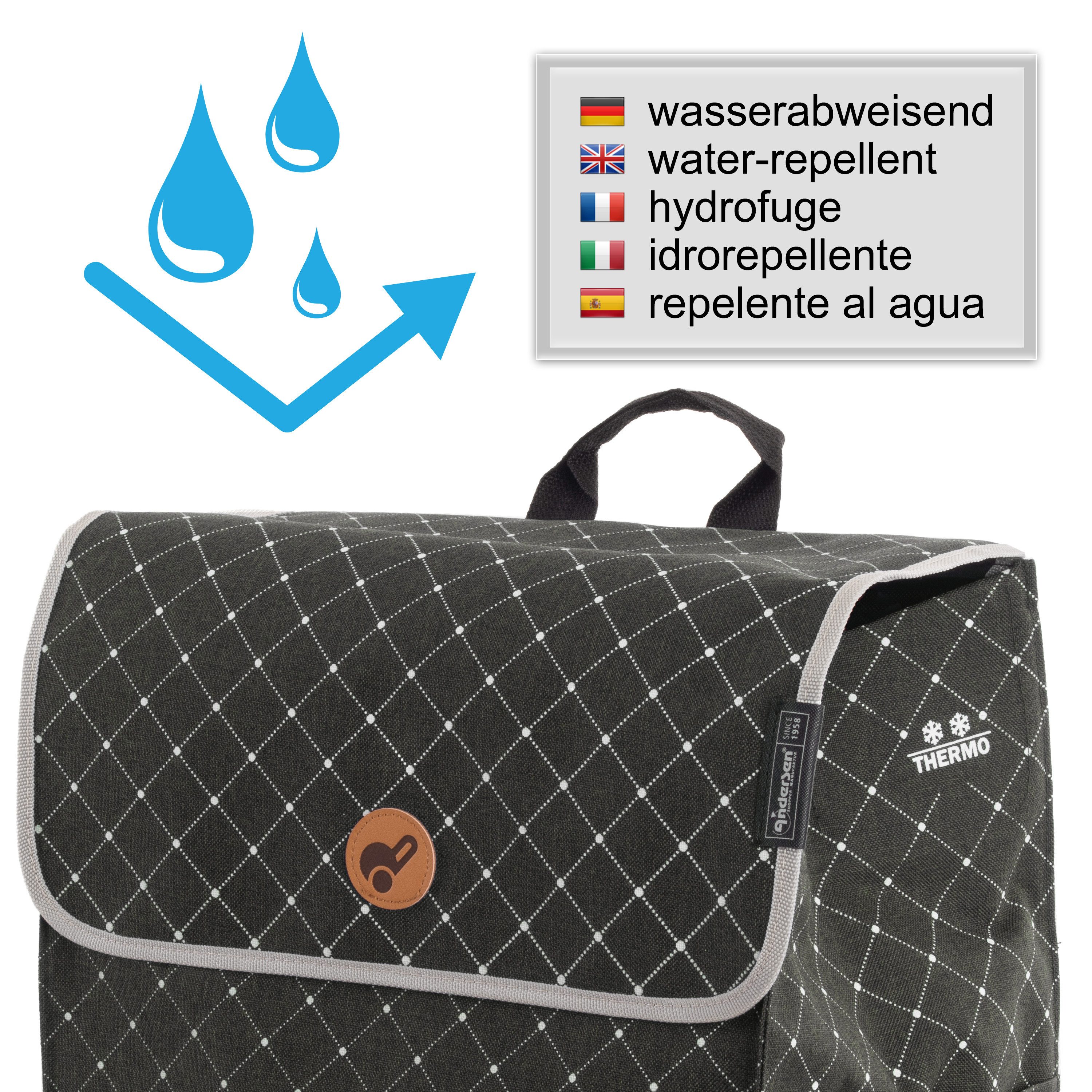 Andersen Einkaufstrolley Treppensteiger Scala Shopper Tamo anthrazit, Thermofach 16 Liter, belastbar bis 40kg, wasserabweisend
