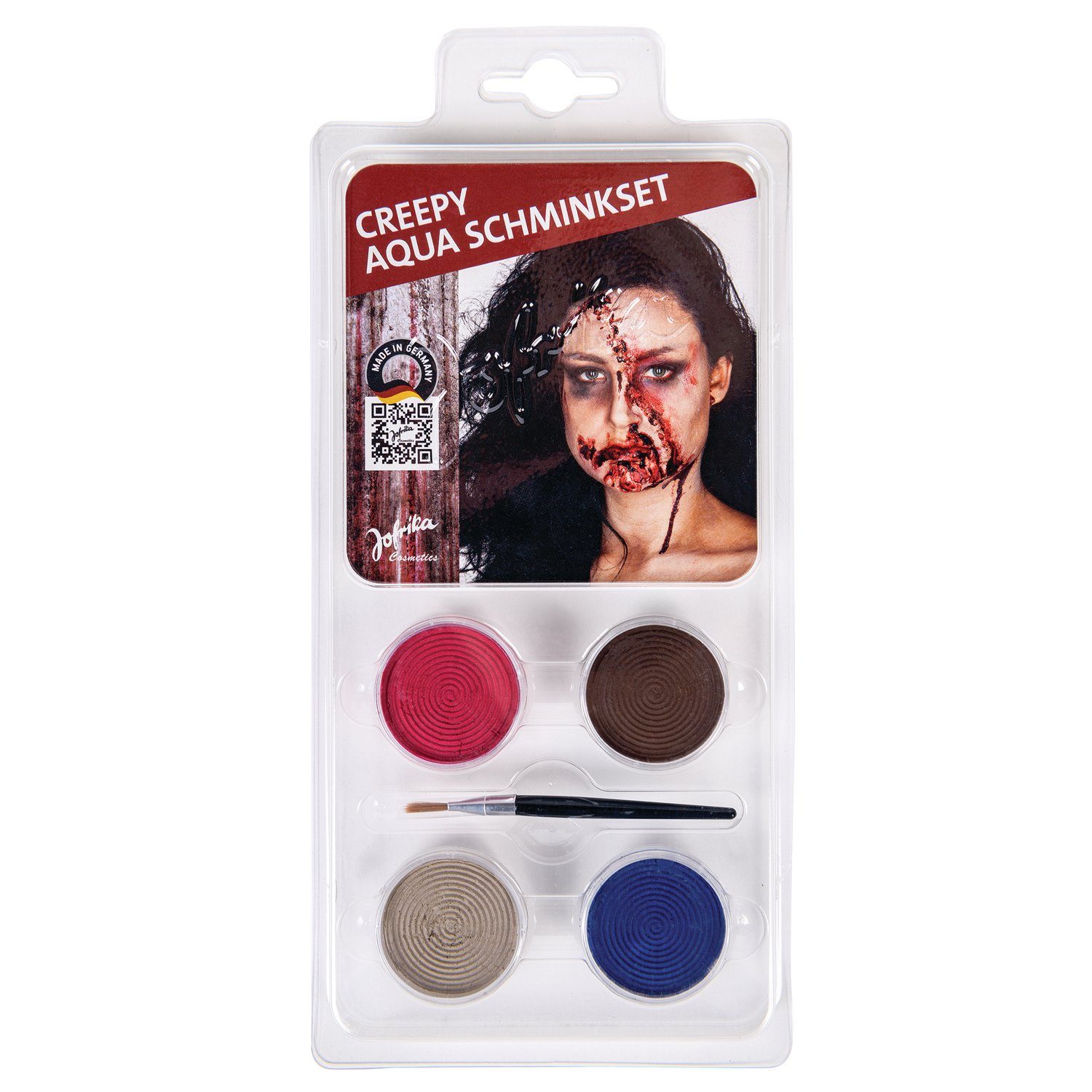jofrika Schmink-Set Creepy Aqua Schminkset, wasserlösliche Schminke inkl. Pinsel reicht f
