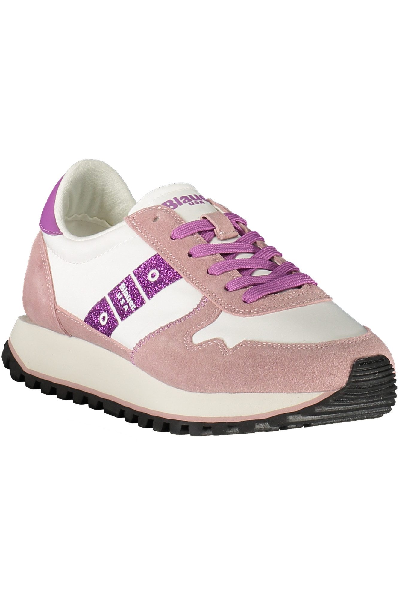 Blauer Sneaker Damen Sportschuh Weiß mit Schnürsenkeln &
