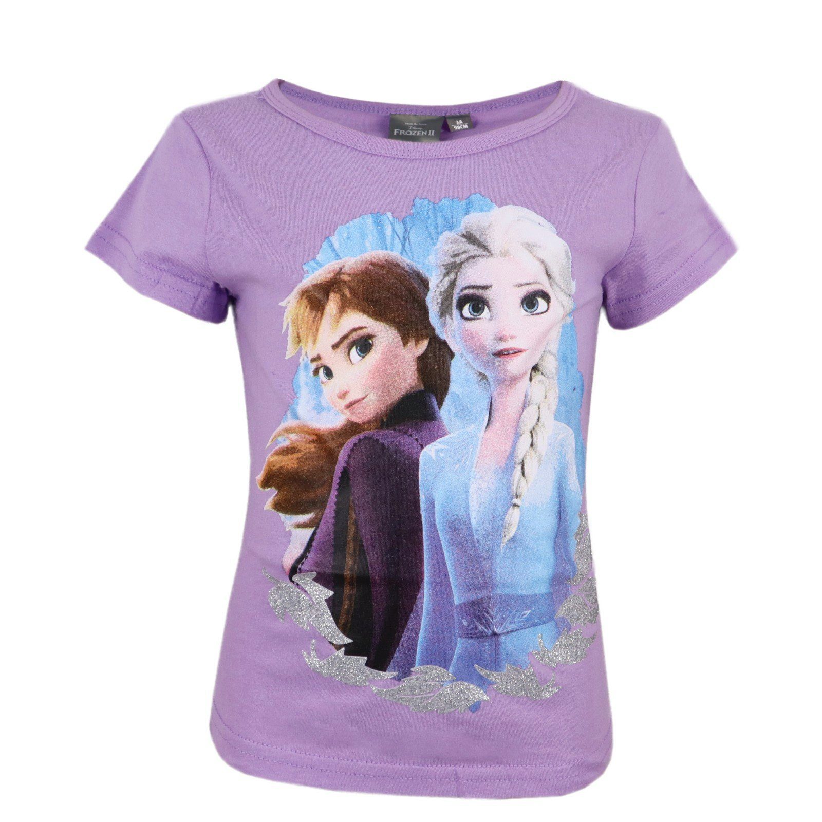 Disney Eiskönigin II Anna Elsa T-Shirt Shirt Kurzarmshirt Mädchen Grau 
