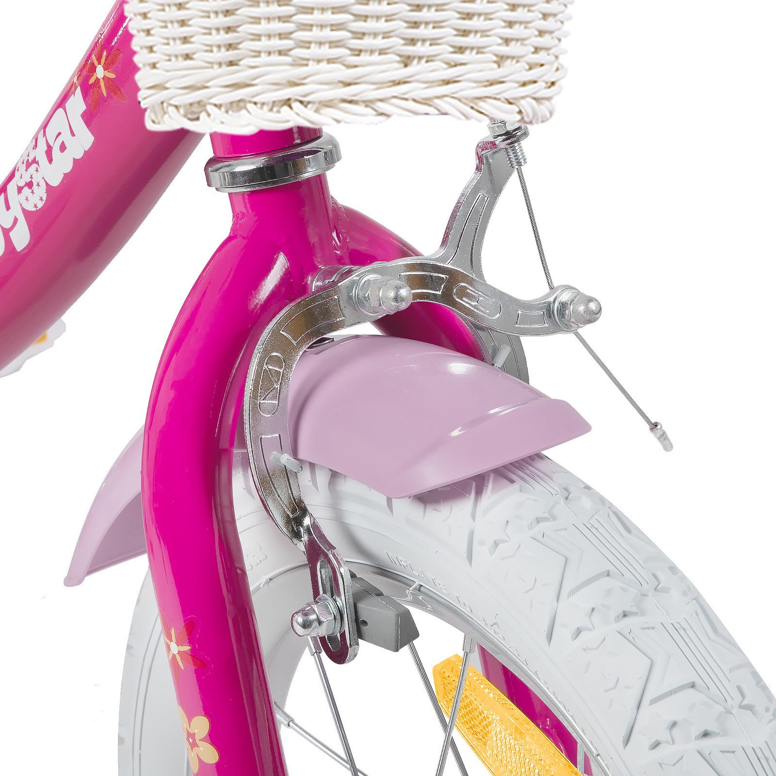 JOYSTAR Kinderfahrrad 12 14 16 18 Zoll Mädchenfahrrad, 3 - 9 Jahre, Geschenk für Prinzessin, 1 Gang, Puppenradsitz & Stützrädern& Korbstreamer, 18 Zoll mit Stützrädern