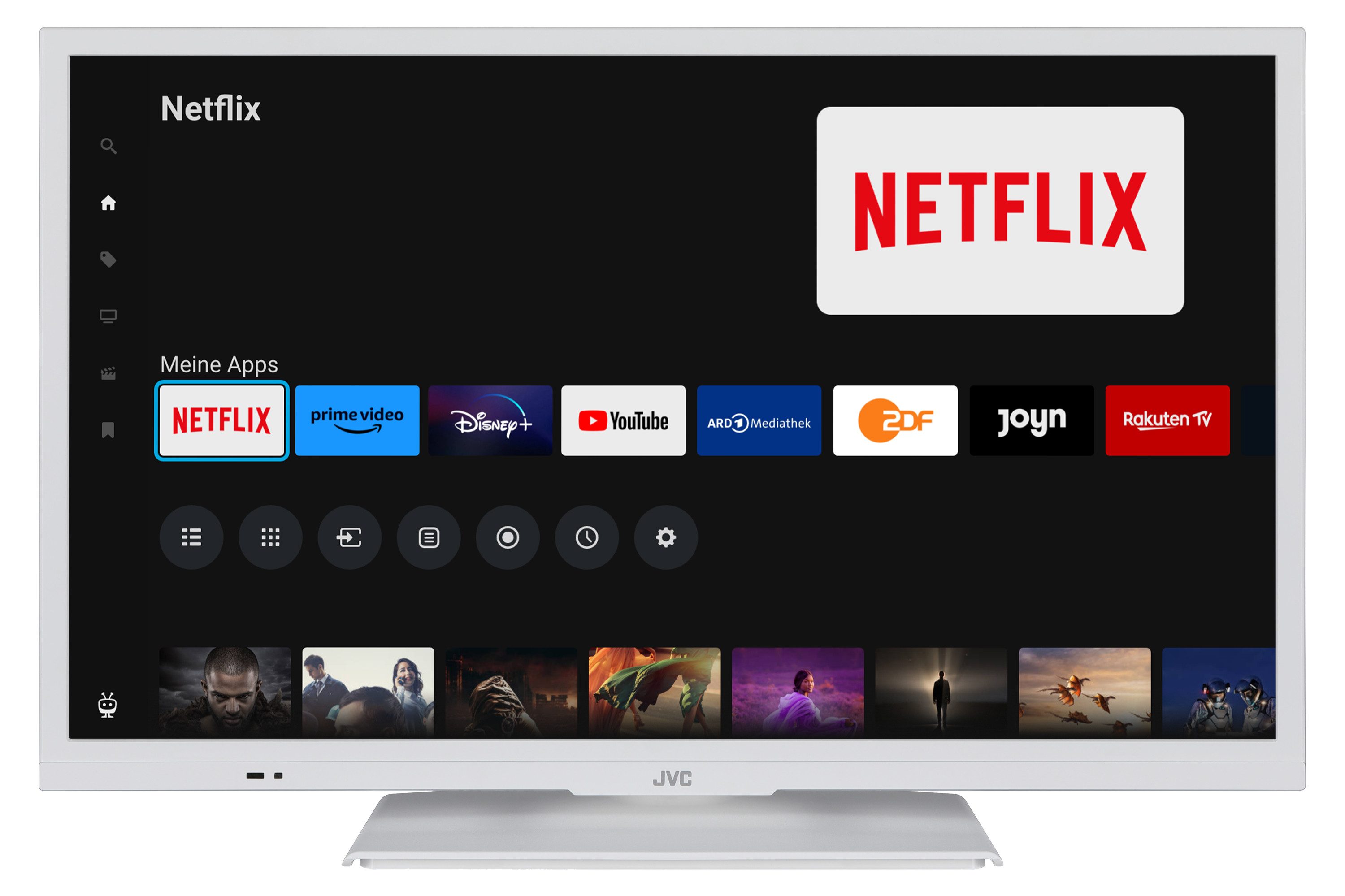 JVC LT-24VH5455W LCD-LED Fernseher (60 cm/24 Zoll, HD-ready, Smart TV powered by TiVo, HDR, Triple-Tuner, Sprachsteuerung, Micro Dimming, 6 Monate HD+ inkl)