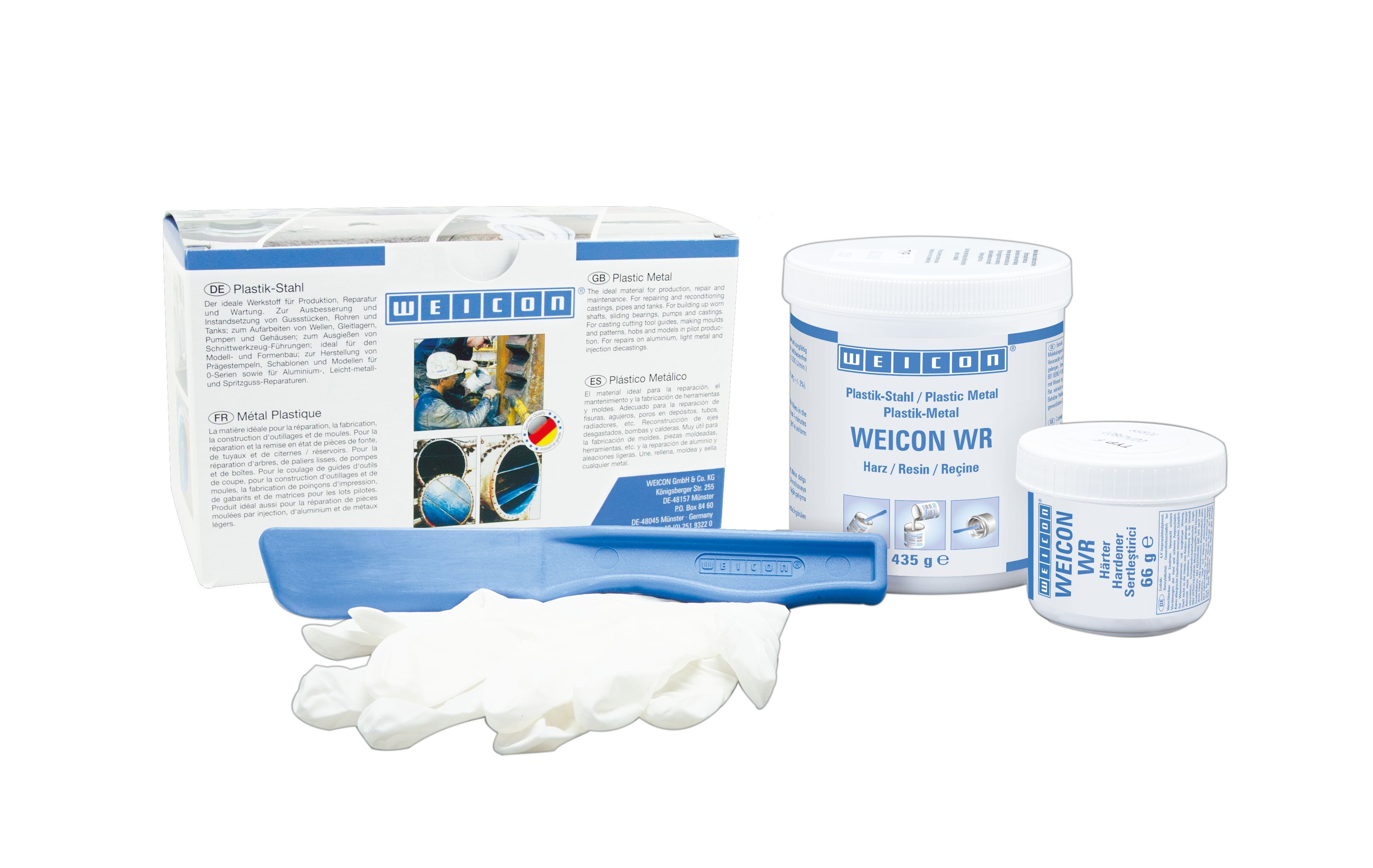 WEICON Epoxidharz WR Stahlgefülltes Epoxidharz-System für Verguss & Spaltausgleich