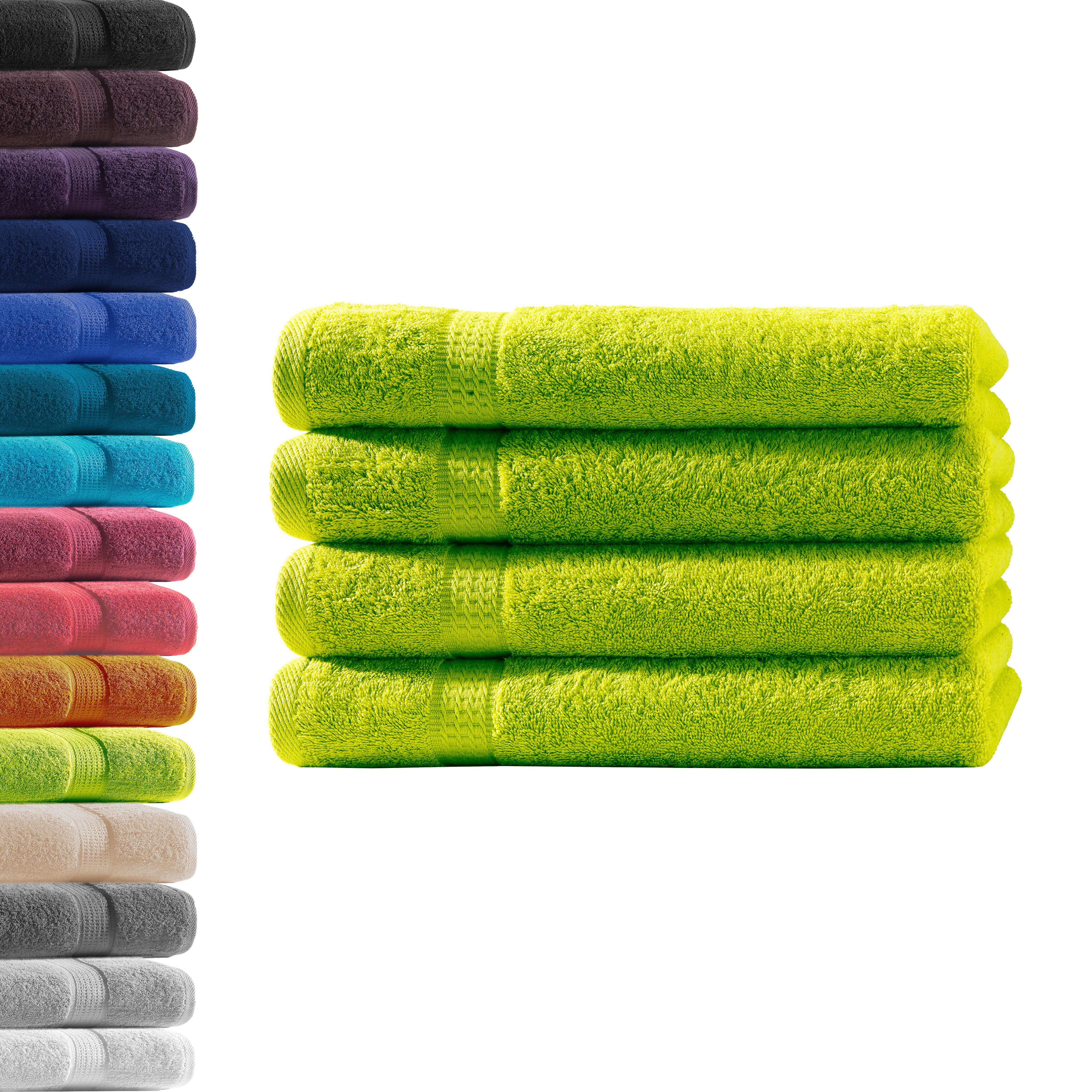 Hometex Premium Textiles Handtuch in Premium Qualität 500 g/m², Feinster Frottier-Stoff 100% Baumwolle, 4x Handtuch, weich, saugfähig, extra schwer & flauschig