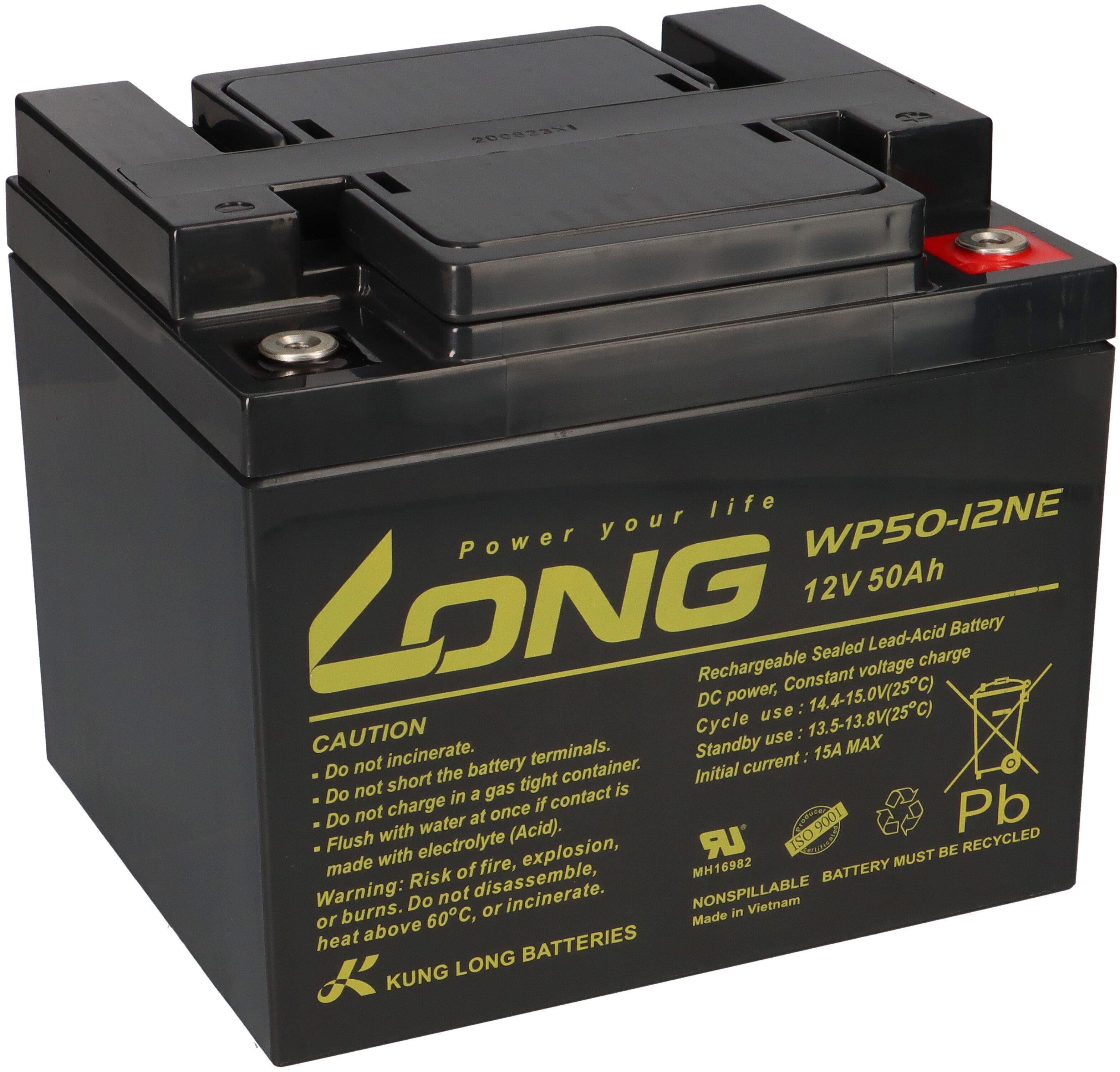 Kung Long Akku für Panasonic LC-XC1238P 12V 50Ah AGM Batteri Bleiakkus (12V V)