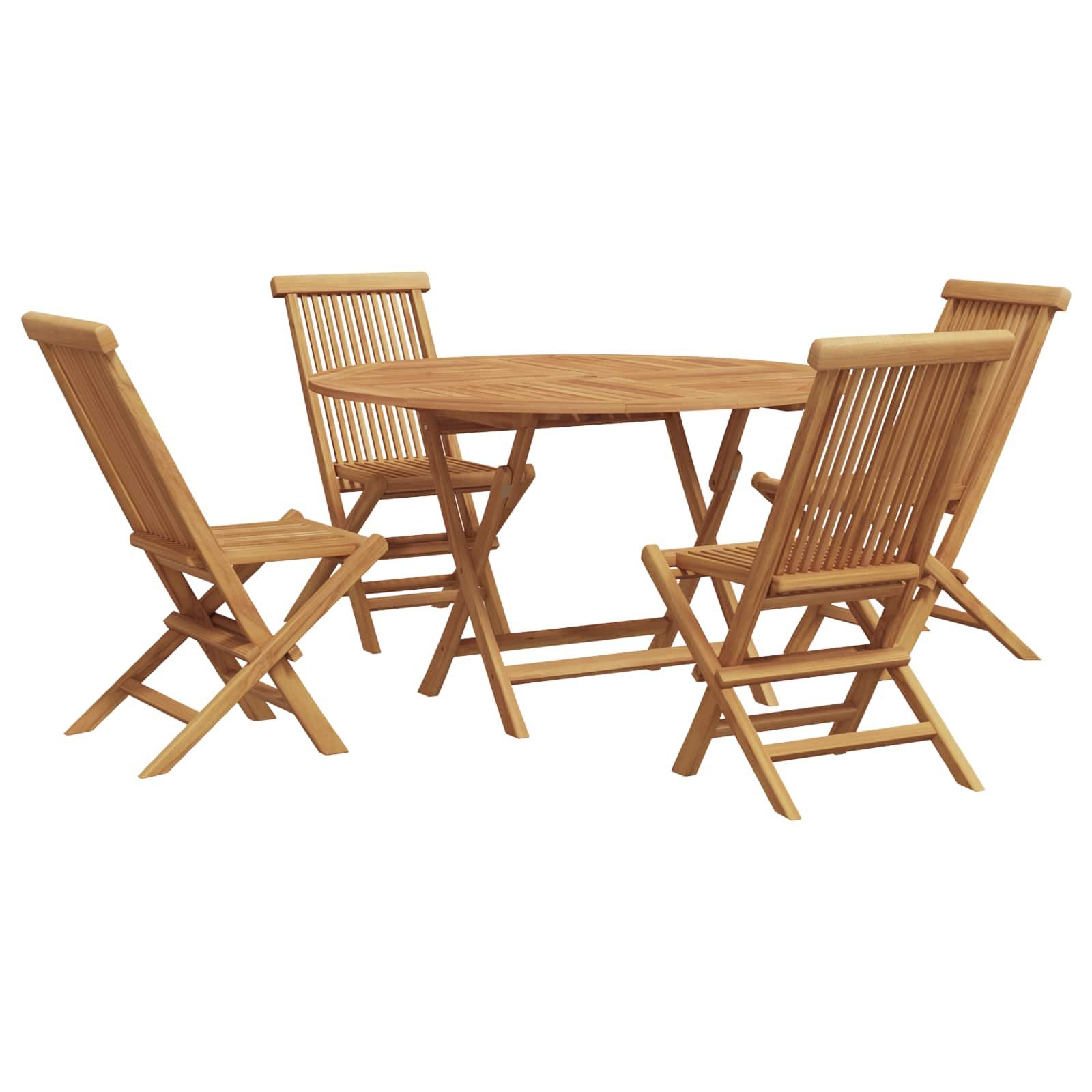vidaXL Gartenlounge-Set Garten Essgruppe 5 pcs Braun Massivholz