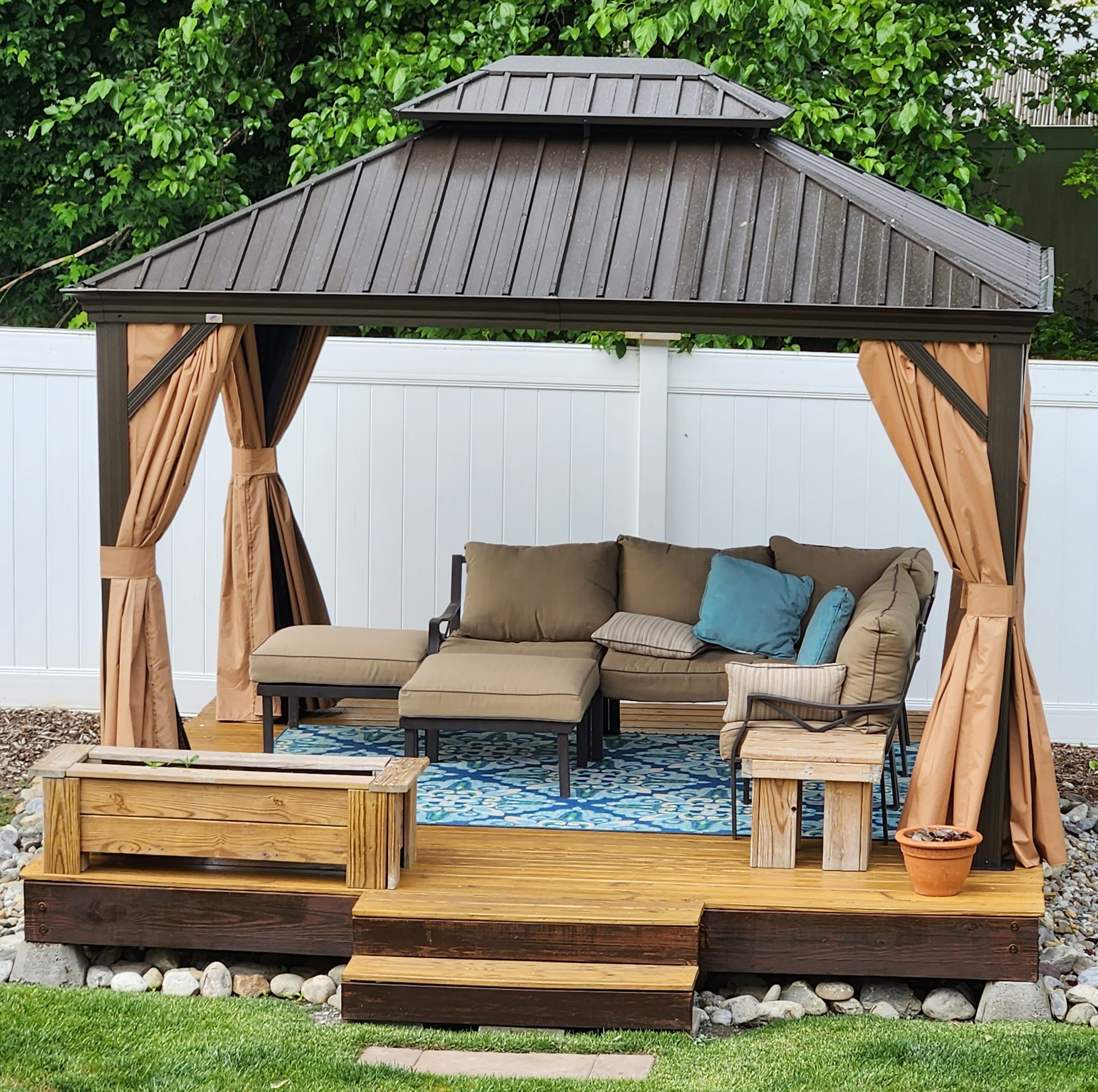 PURPLE LEAF Pavillon Außenbereich Alu Gartenpavillon mit Stahldach Hardtop günstig online kaufen