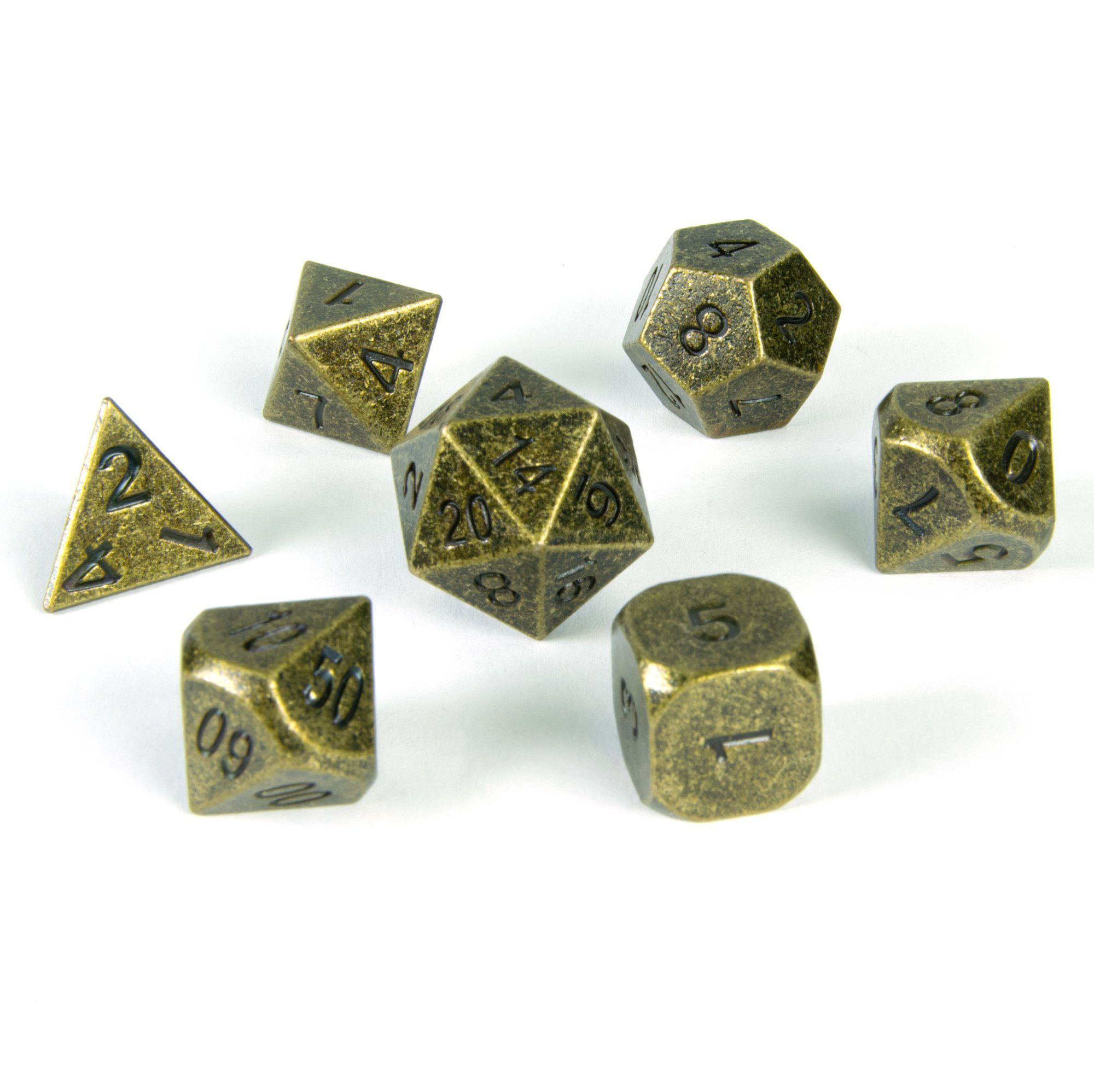Mini DND Würfel Set, 7 Teiliges Polyedrisches Metall D&D