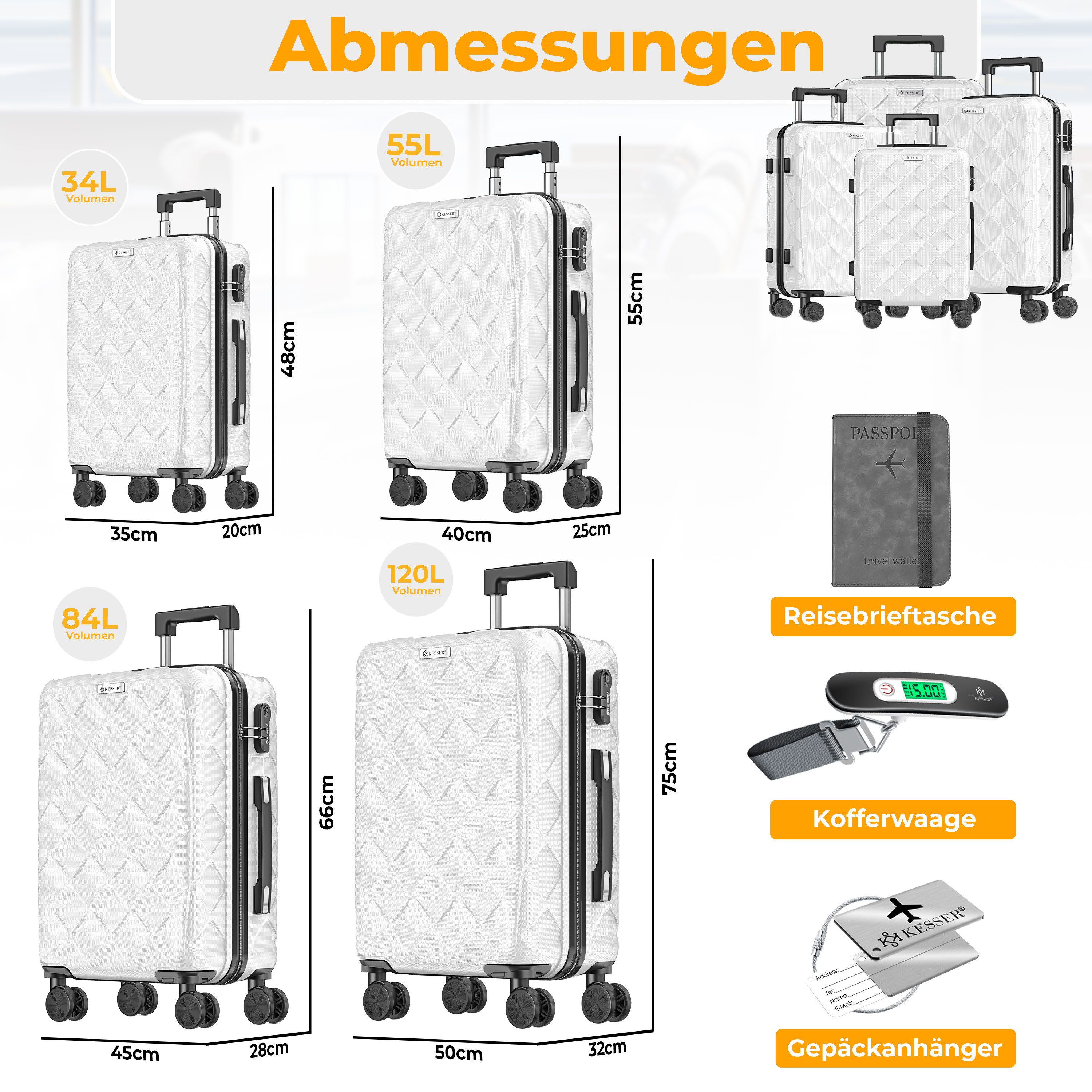 KESSER Kofferset, 4-teilig ABS Hartschalenkoffer mit günstig online kaufen