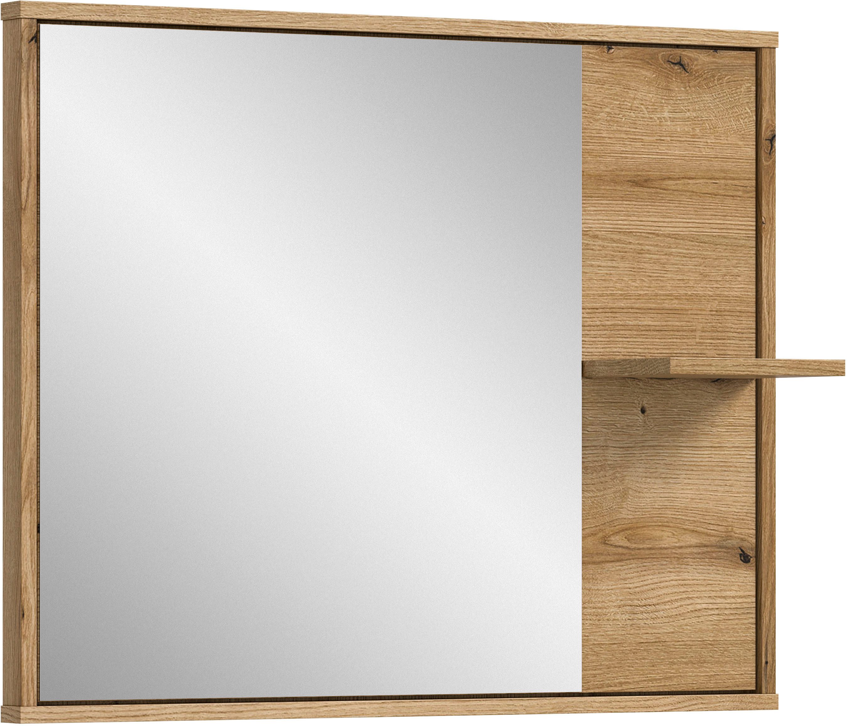 welltime Spiegel Kayu, Breite 84 cm, 1 Ablagefläche, Badspiegel, Bad-Möbel, Badezimmer, Bad, Badezimmerspiegel