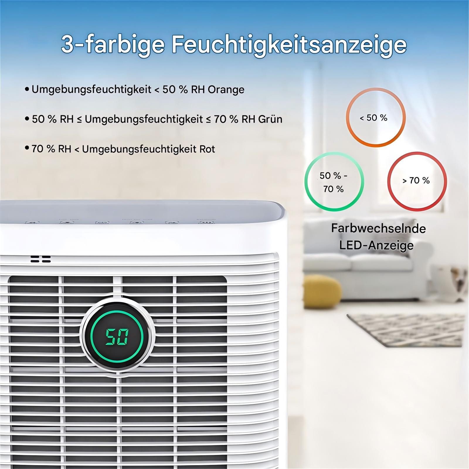 LEENON Luftentfeuchter Digitaler Luftfeuchtigkeitsanzeige 12L/24h, Timer, günstig online kaufen