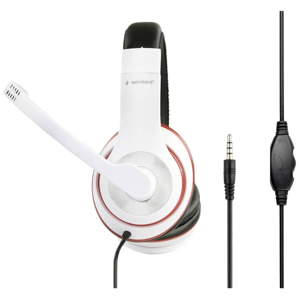 Gembird Stereo-Headset, / MHS-03-WTRDBK Kopfhörer (Lautstärkeregelung, Headset)