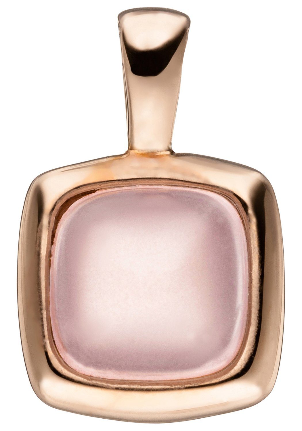 JOBO Kettenanhänger Anhänger quadratisch, 925 Silber roségold vergoldet mit Glasstein