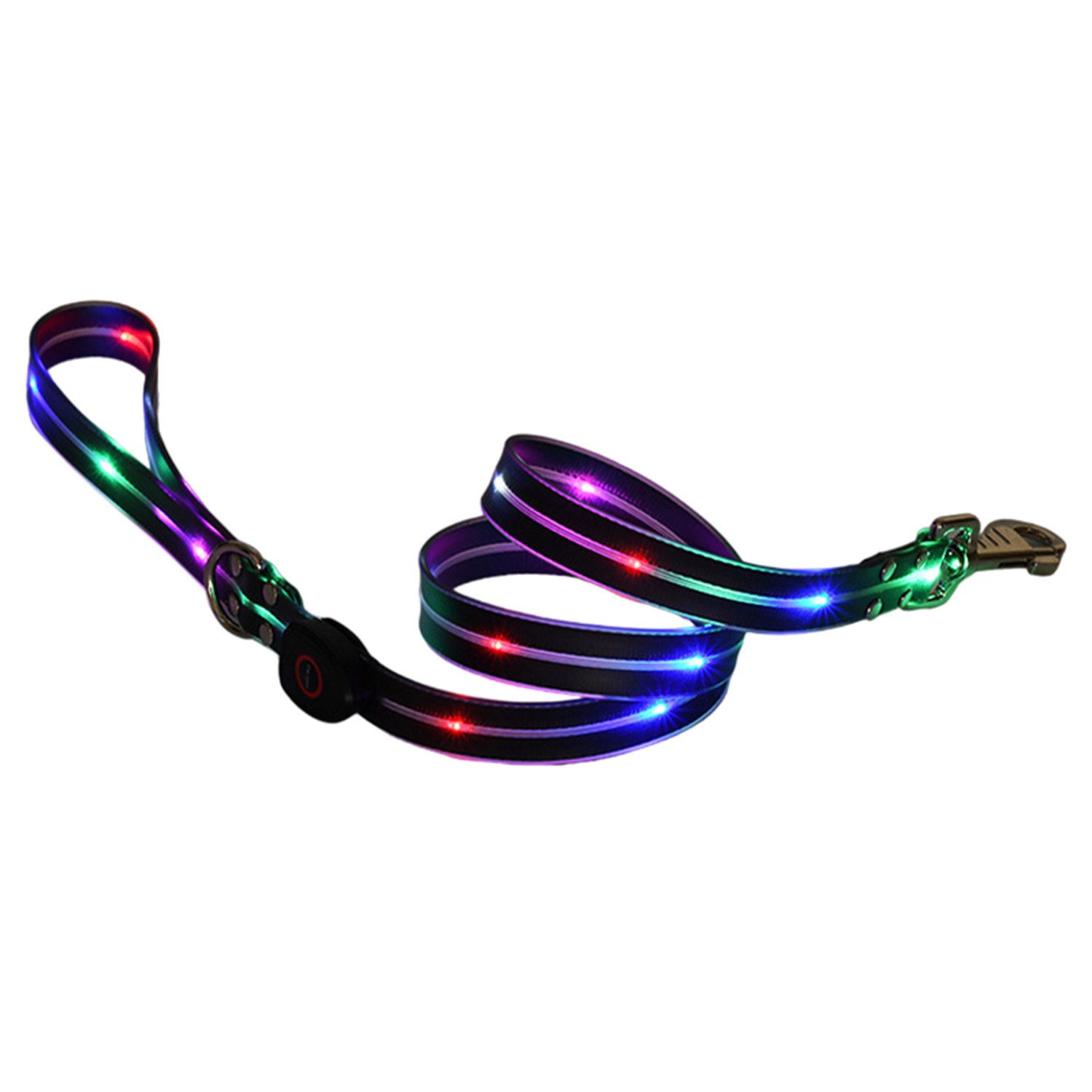 Refttenw Hundeleine LED Leuchthalsband Hund Aufladbar Hunde Leine 5 Farben Hunde-Halsband, 3 Beleuchtungsmodi, Hundehalsband Leuchtend