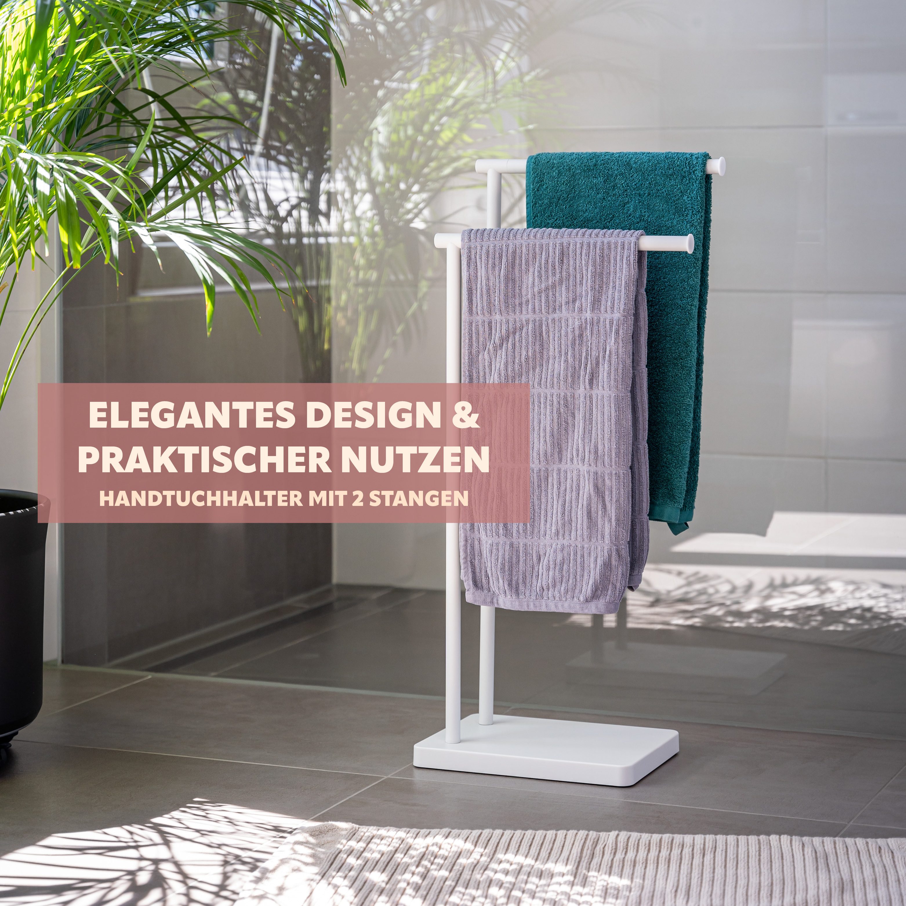 bremermann Handtuchständer Stand-Handtuchhalter freistehend, 2 Stangen, wei günstig online kaufen