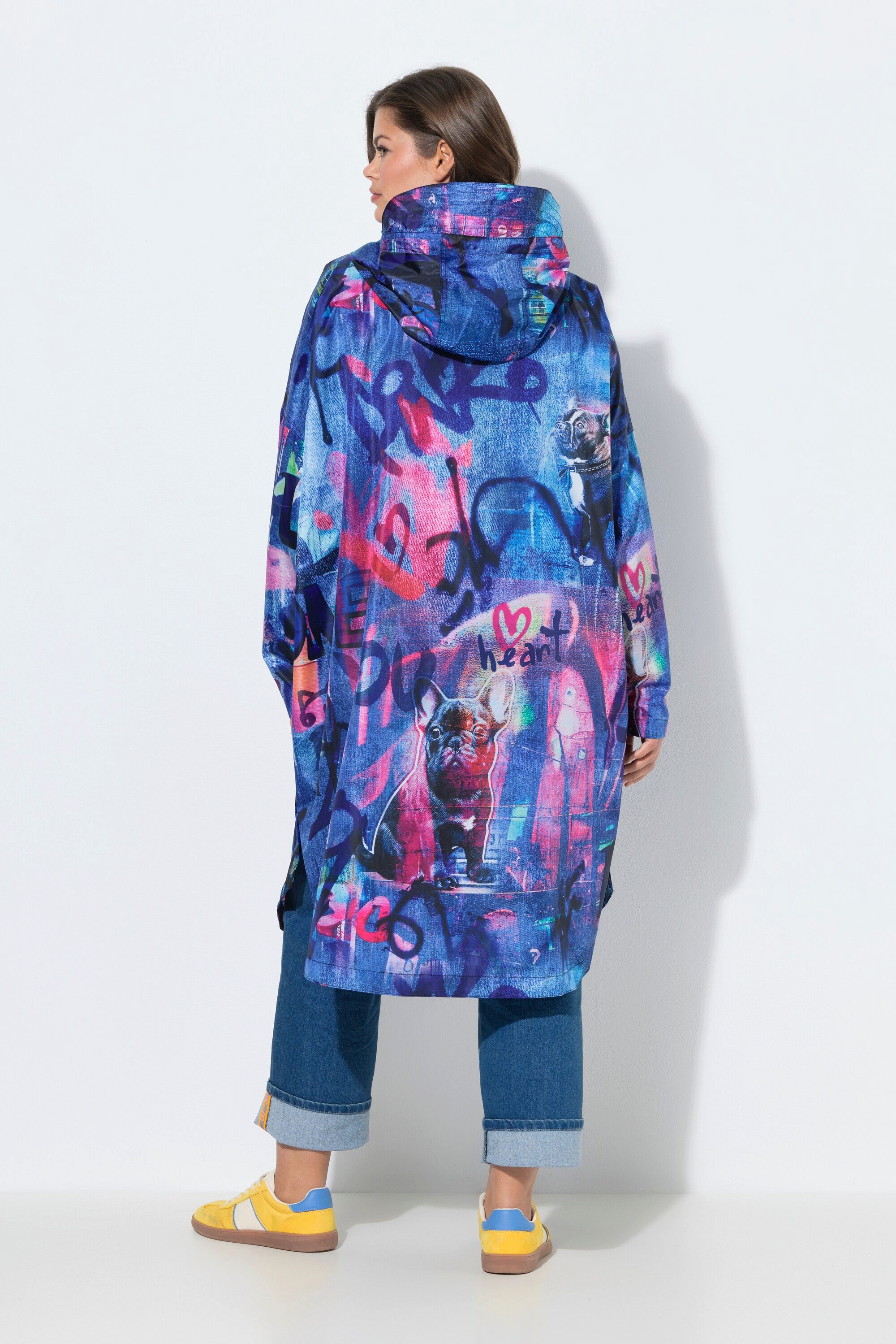 Laurasøn Funktionsjacke Funktions-Regencape Unisex Print Kapuze