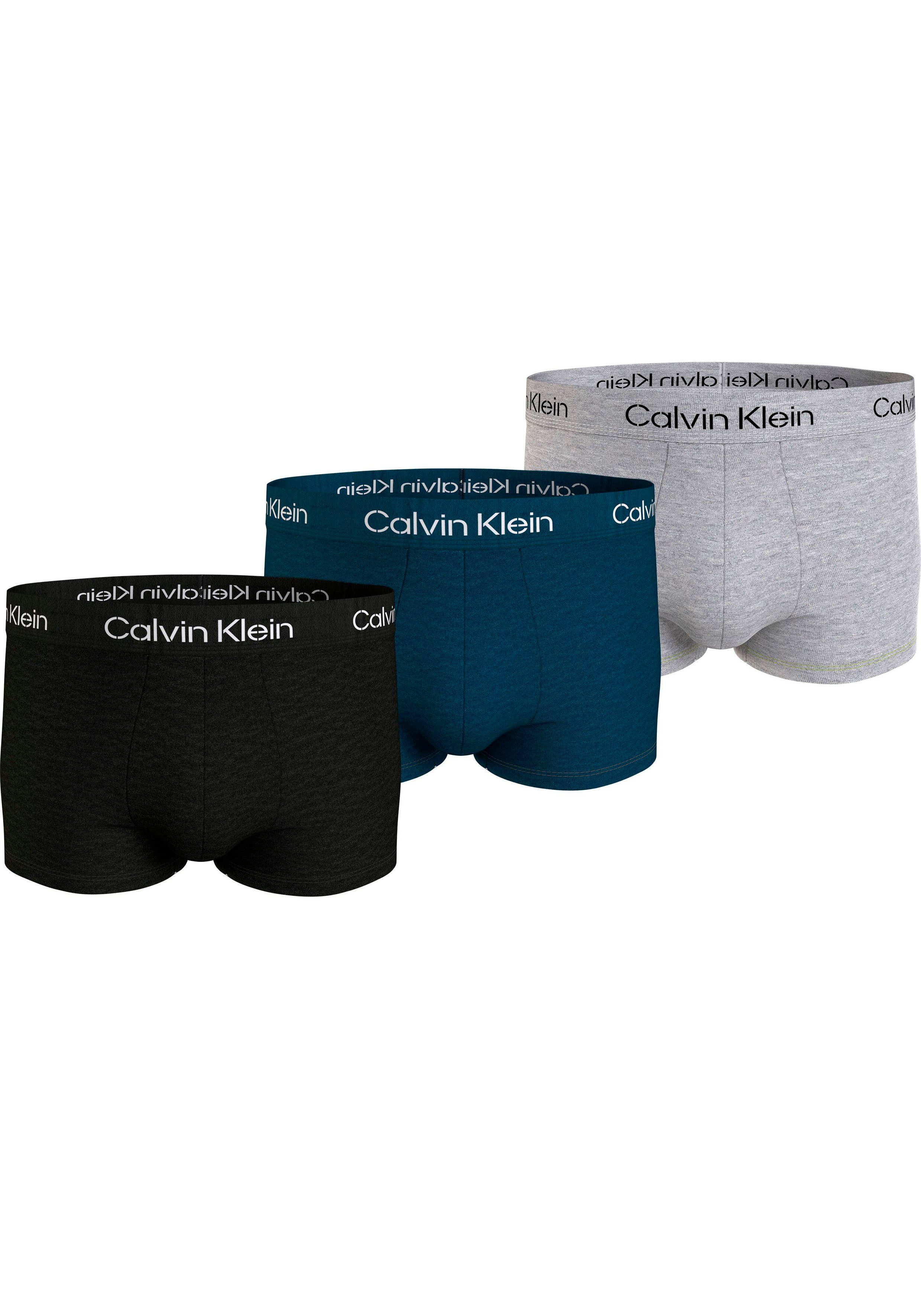 Calvin Klein Underwear Trunk TRUNK 3PK (Packung, 3er-Pack) mit Logo-Elastikbund BLACK,_SPEAKEASY,_GREY_HEATHER