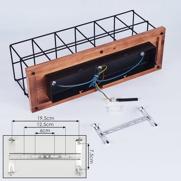 hofstein Deckenleuchte »Uffogliano« Deckenlampe aus Metall und Holz in Schwarz/Natur, ohne Leuchtmittel, Leuchte mit Lichtspiel an der Decke, 3xE27