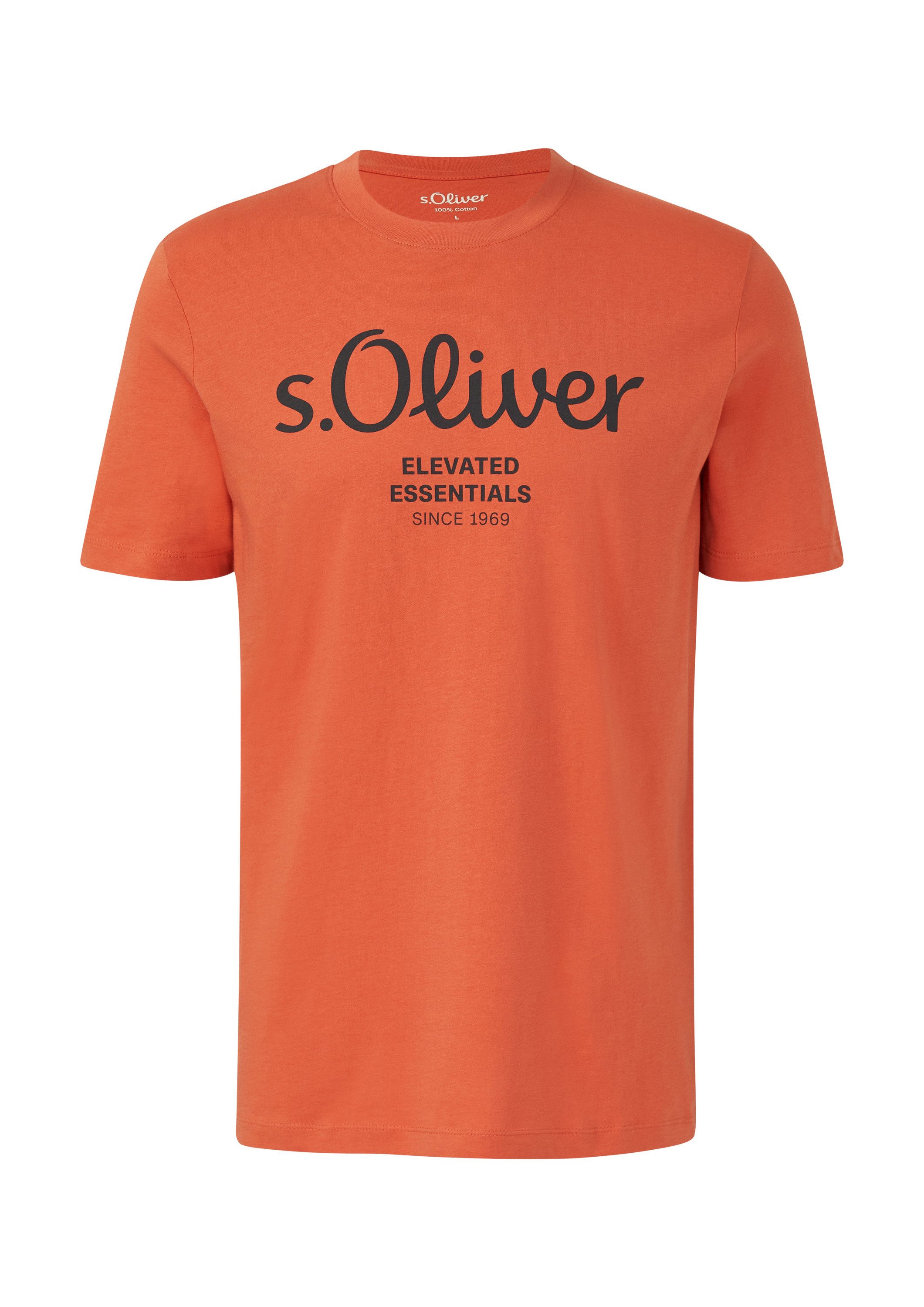 s.Oliver Kurzarmshirt T-Shirt Baumwoll-T-Shirt mit Logo-Print günstig online kaufen